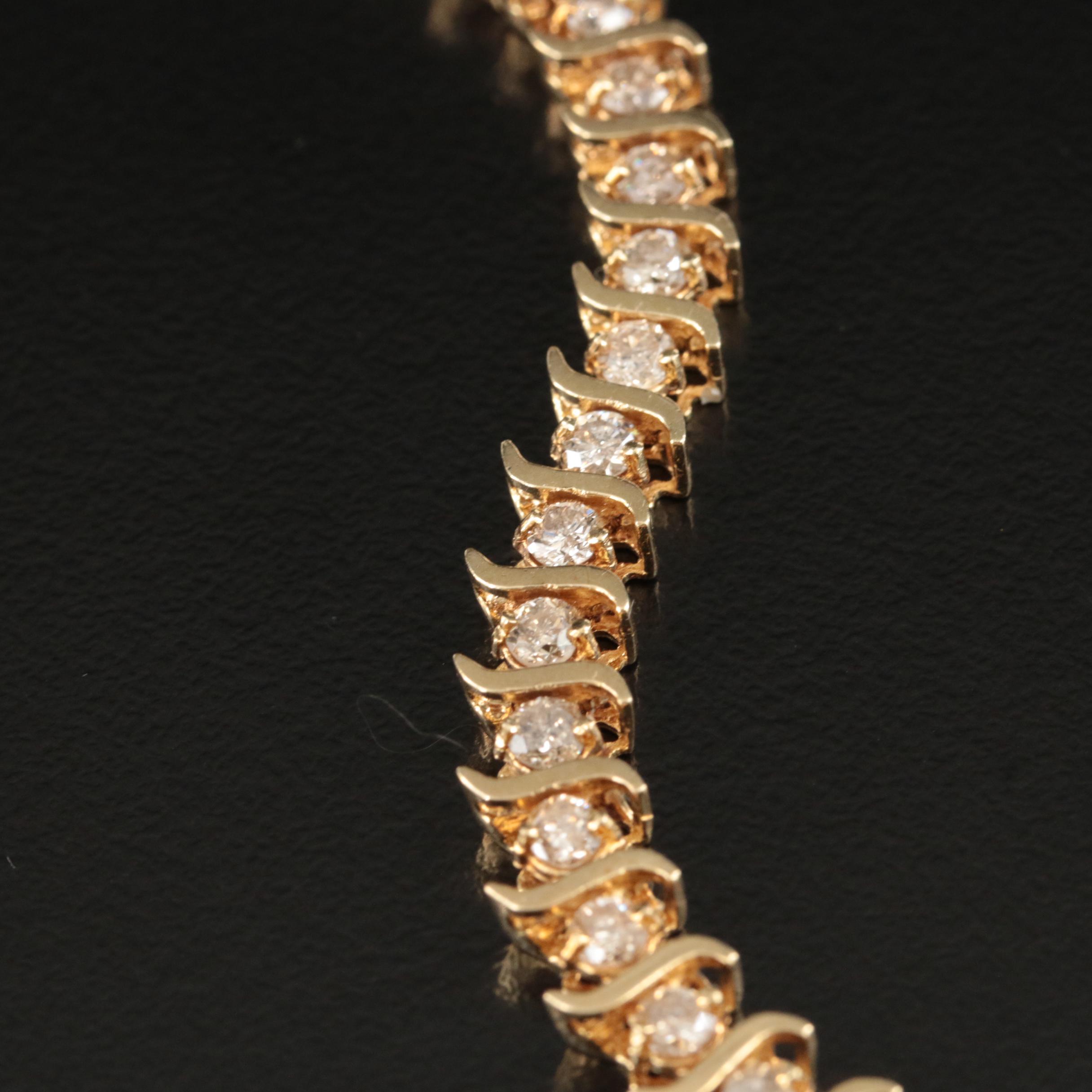 14K 3.96 CTW Diamond "S" Link Bracelet