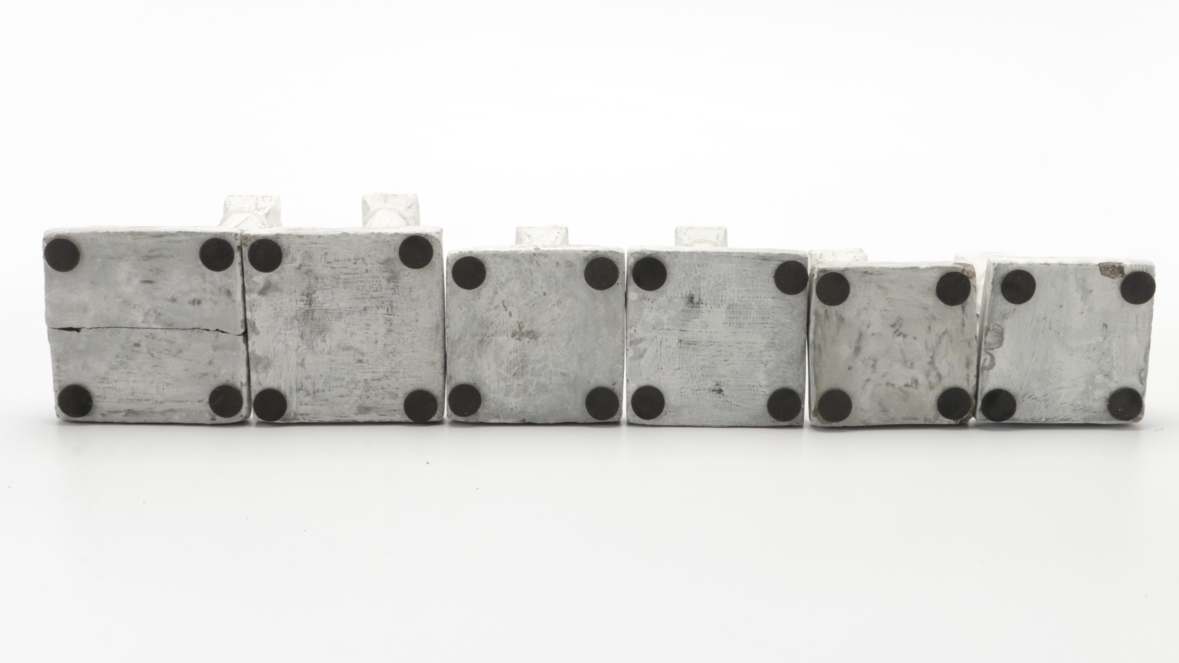 Indian Pillar Models in Distressed White Finish