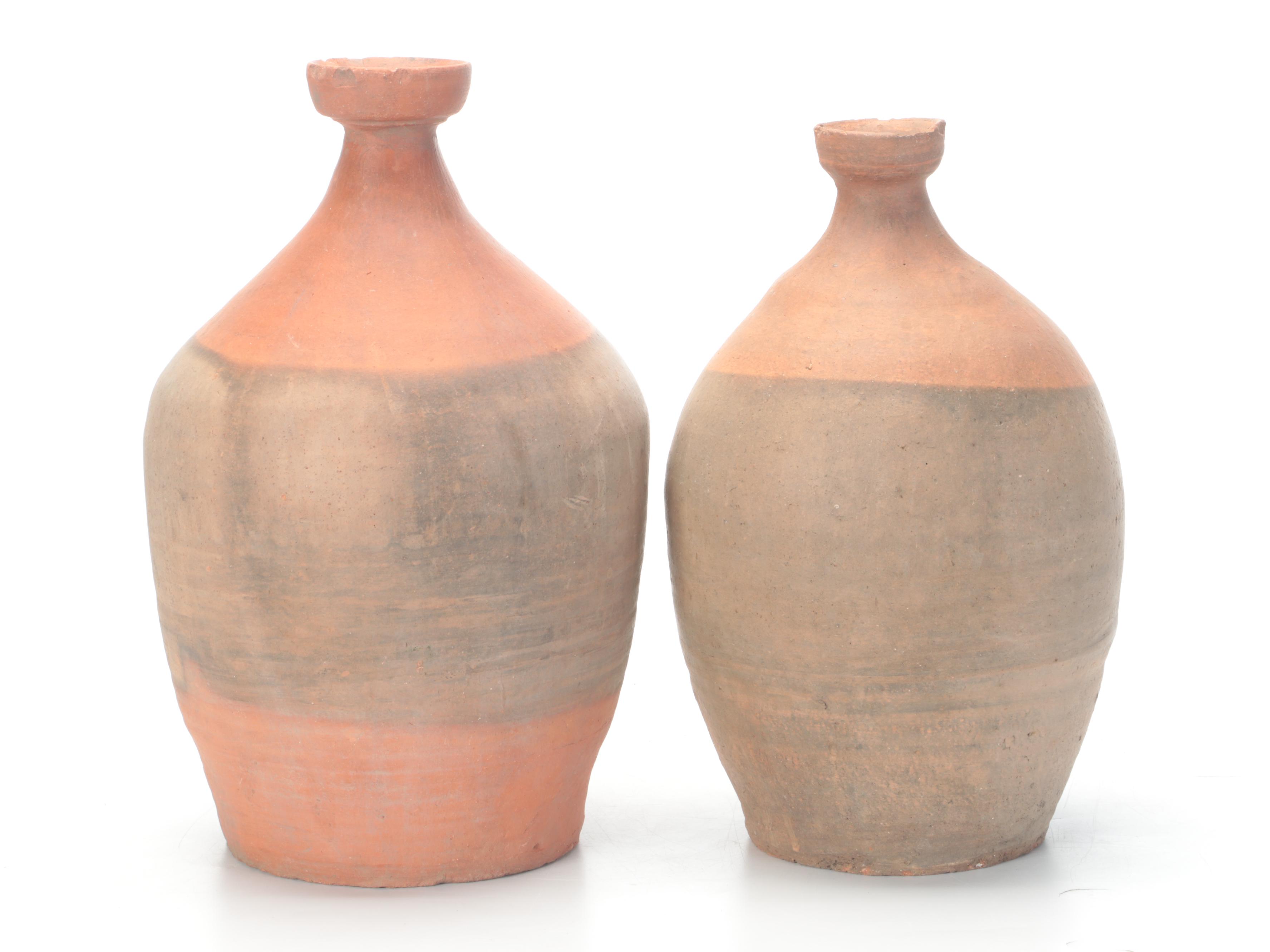 Ceramic Dip-Glazed Bottle Vases