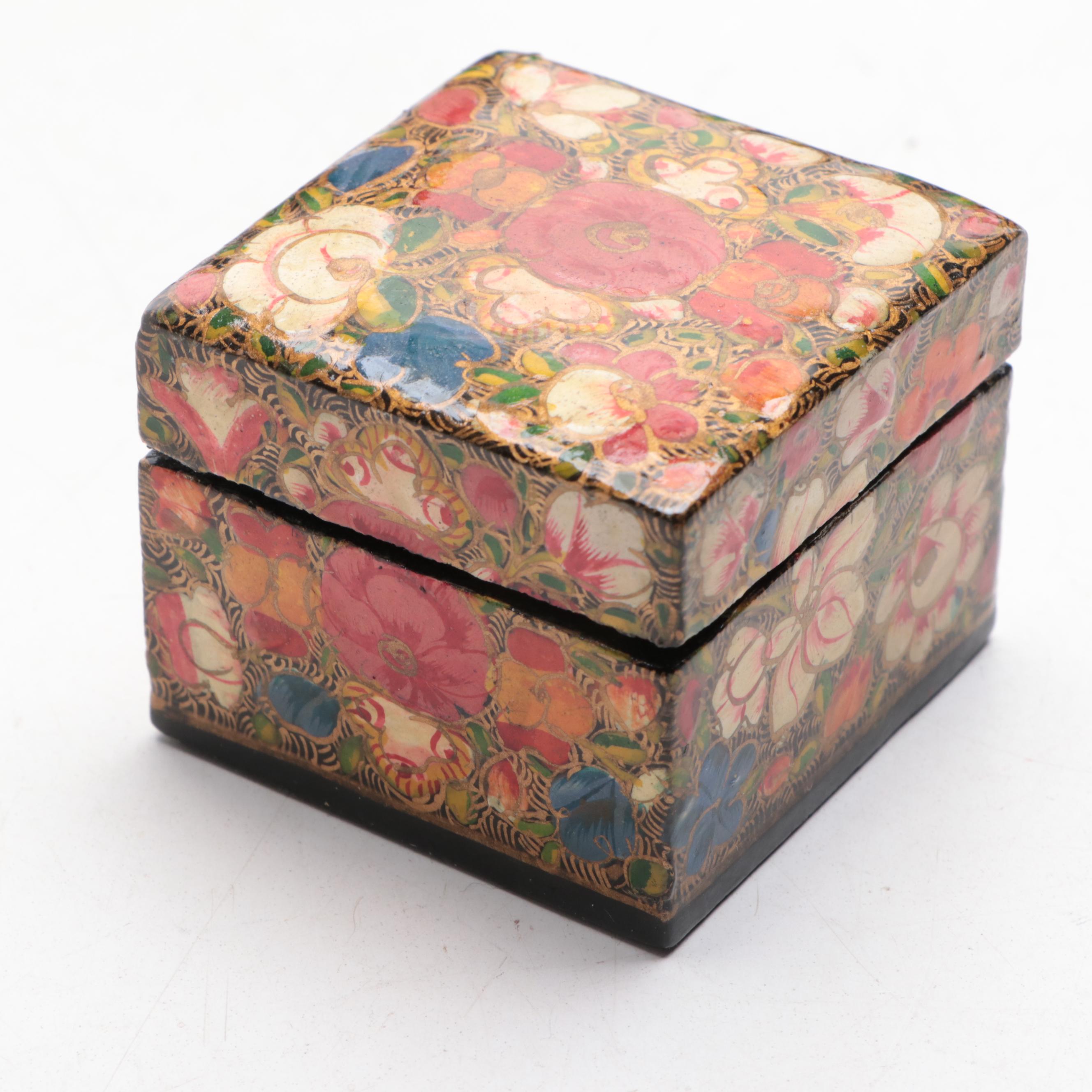 Russian Lacquerware Boxes with Other Folk Art Dolls