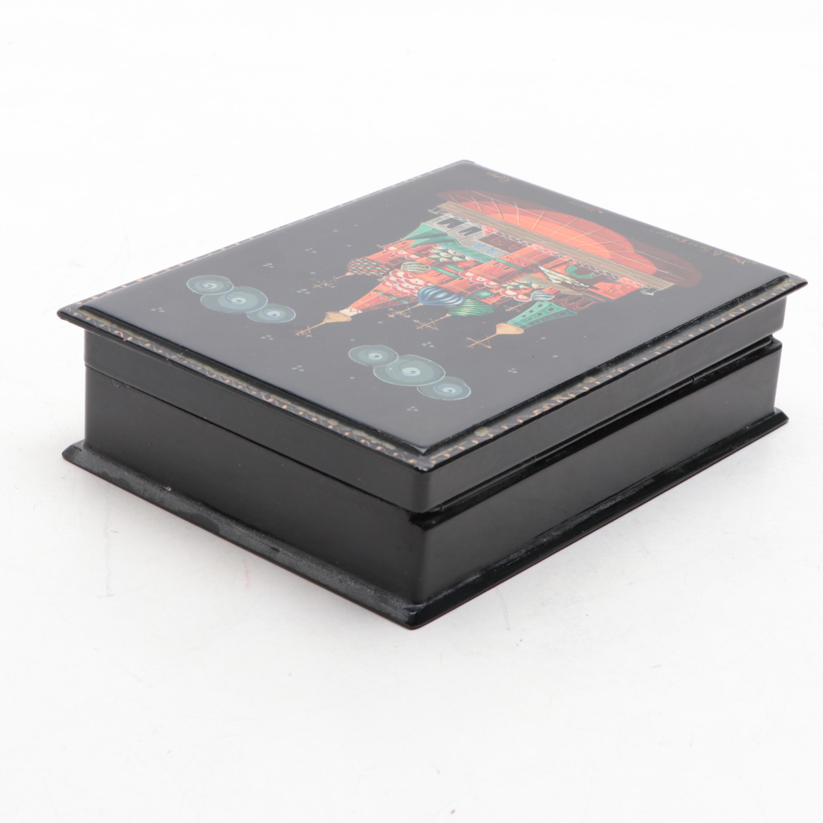 Russian Lacquerware Boxes with Other Folk Art Dolls