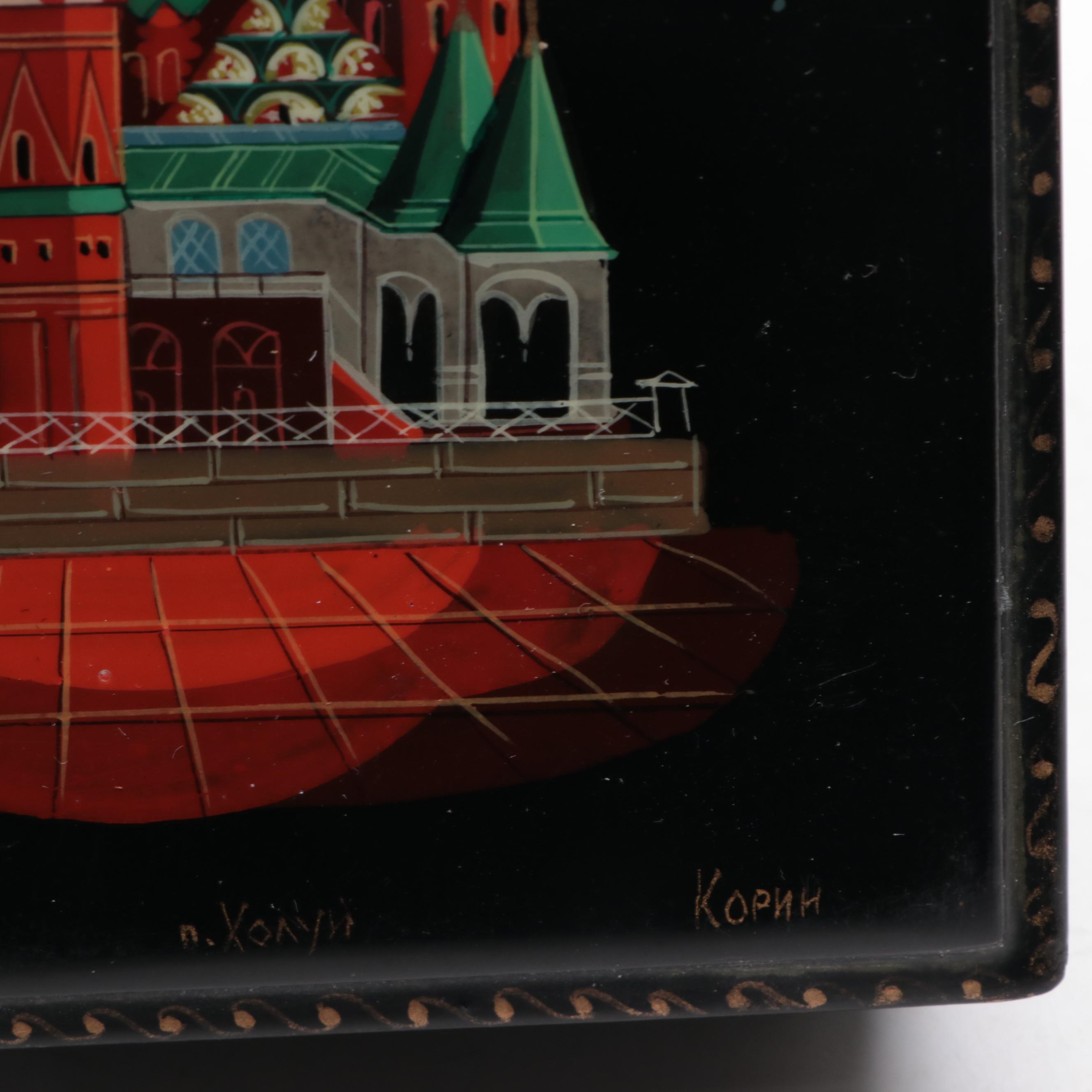 Russian Lacquerware Boxes with Other Folk Art Dolls