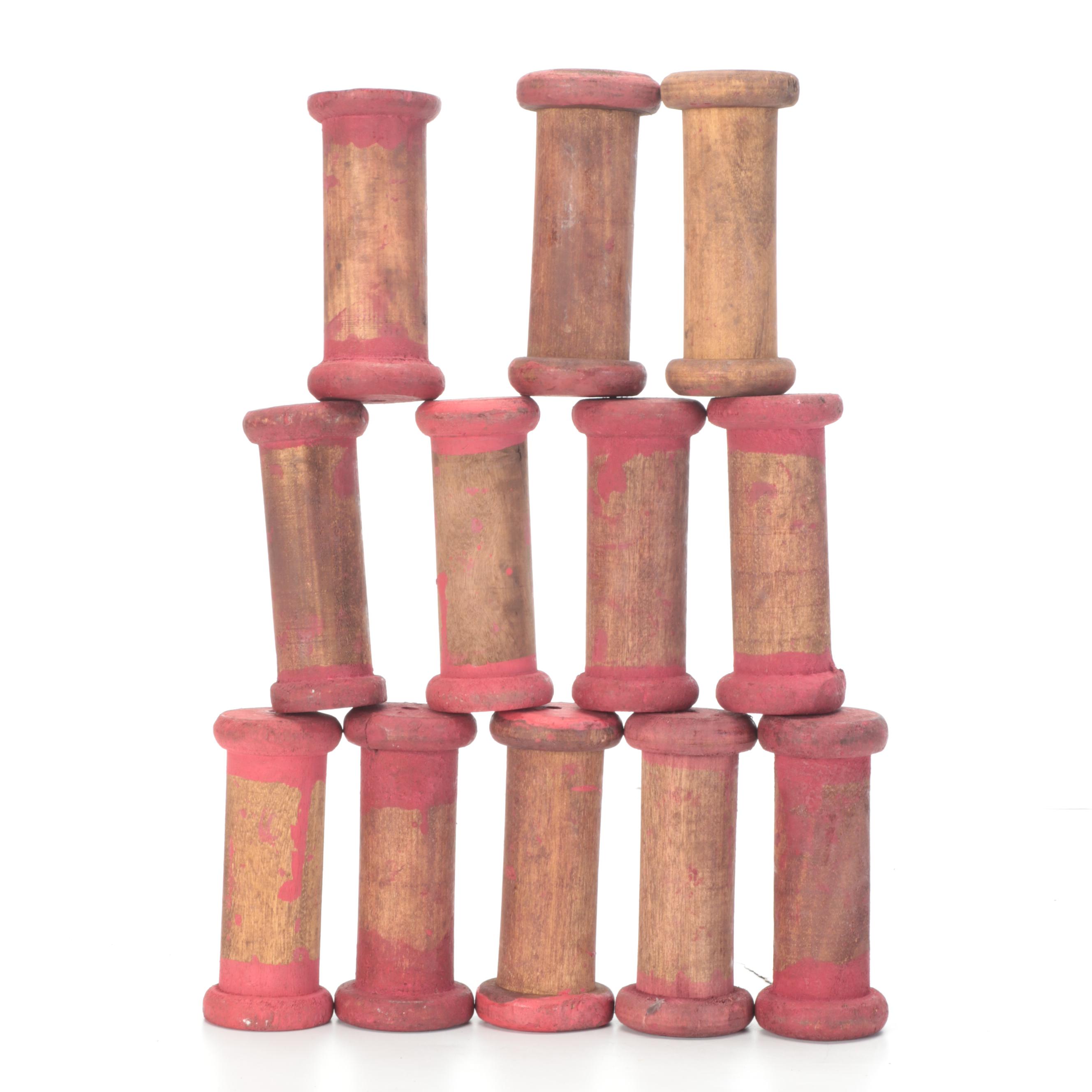 Wooden Spools and Crate