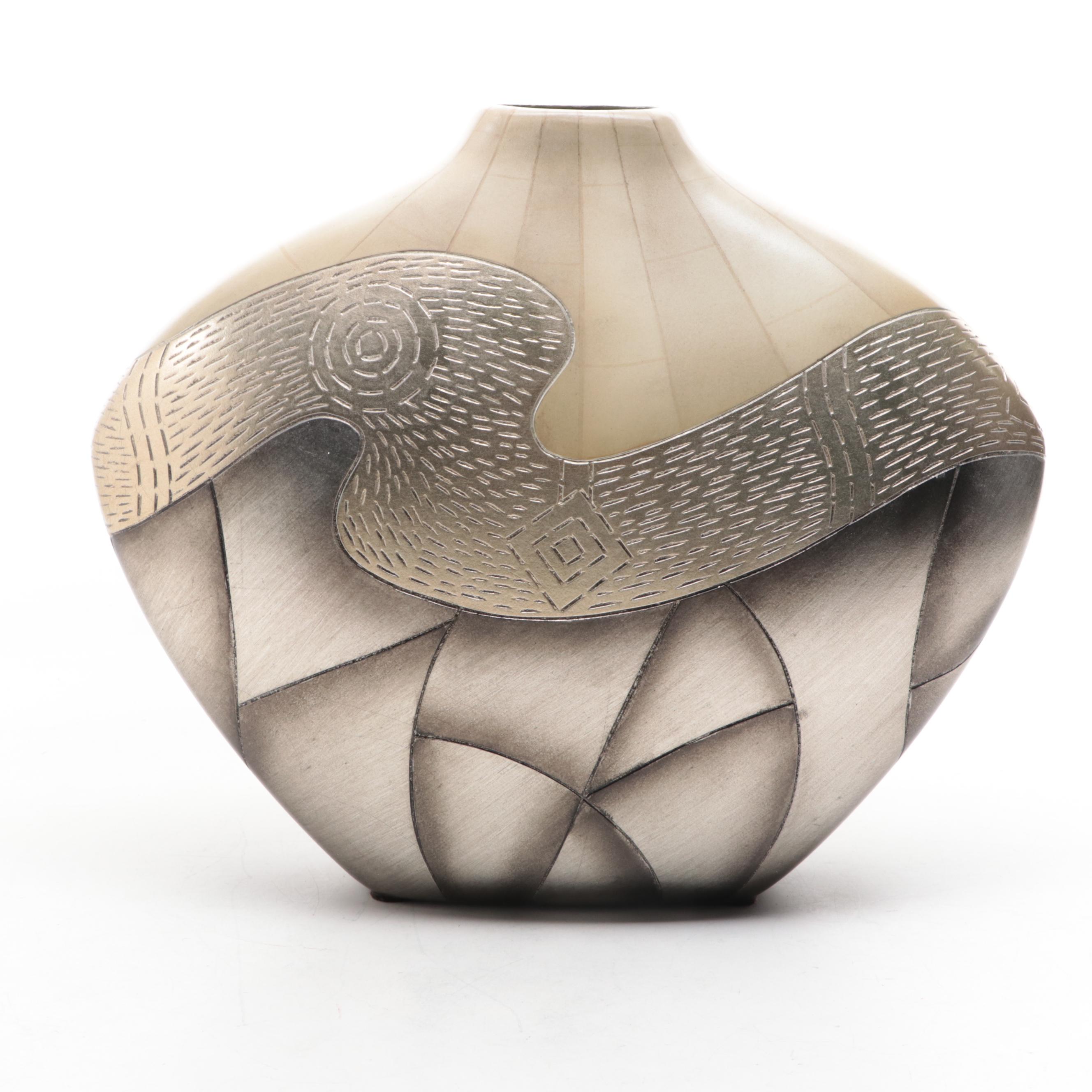 Alexander Kalifano Geomtric Box with Artmax Sgraffito Vase