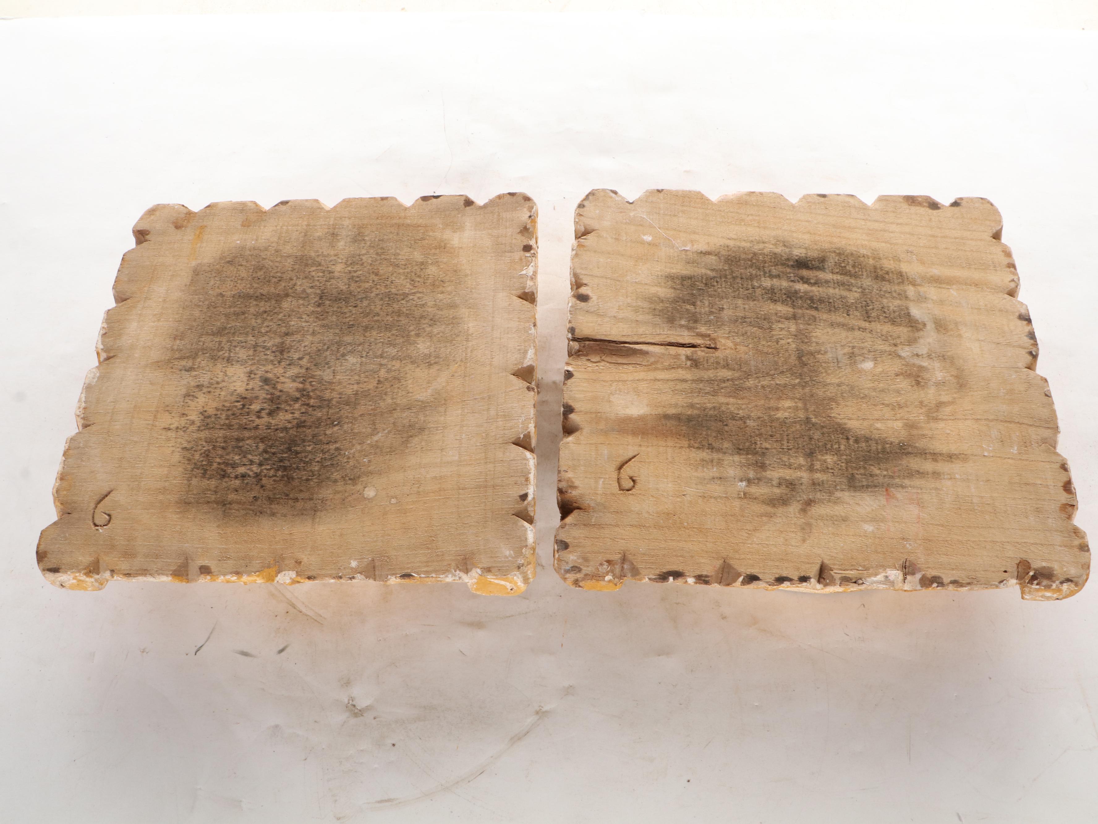 Carved Wood Foliate Column Bases