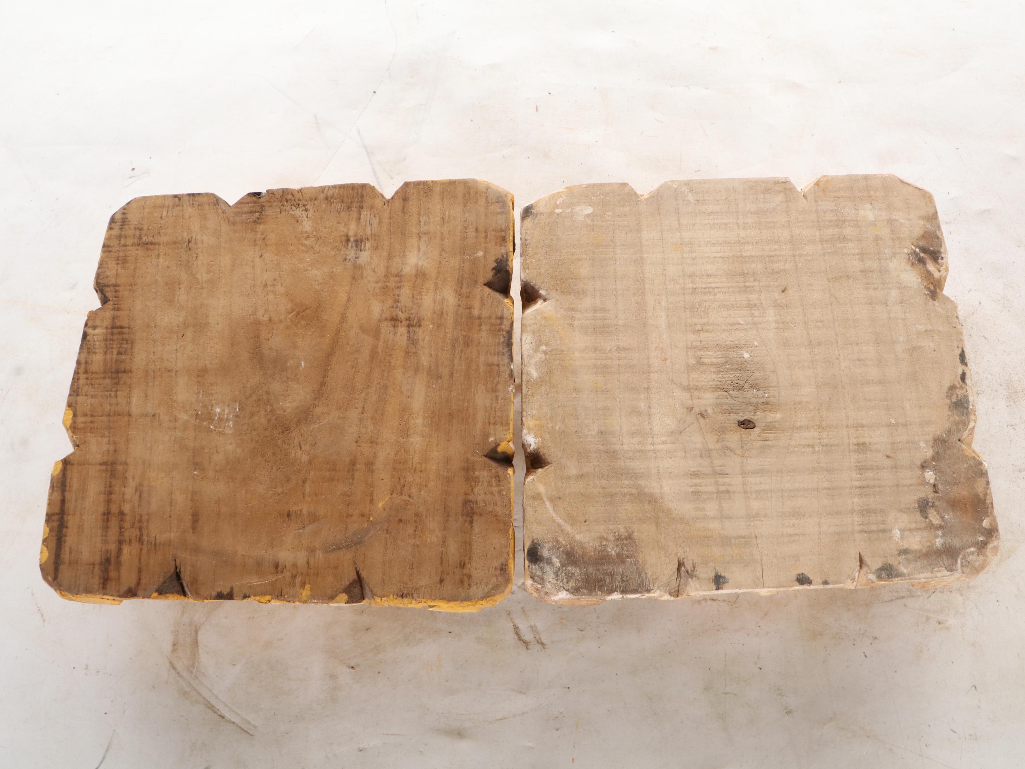 Carved Wood Foliate Column Bases