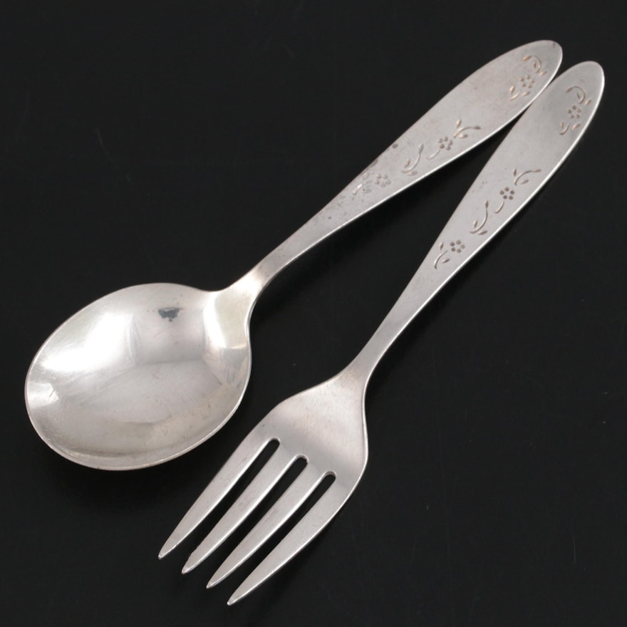 Lullaby Sterling Silver Child's Spoon and Fork