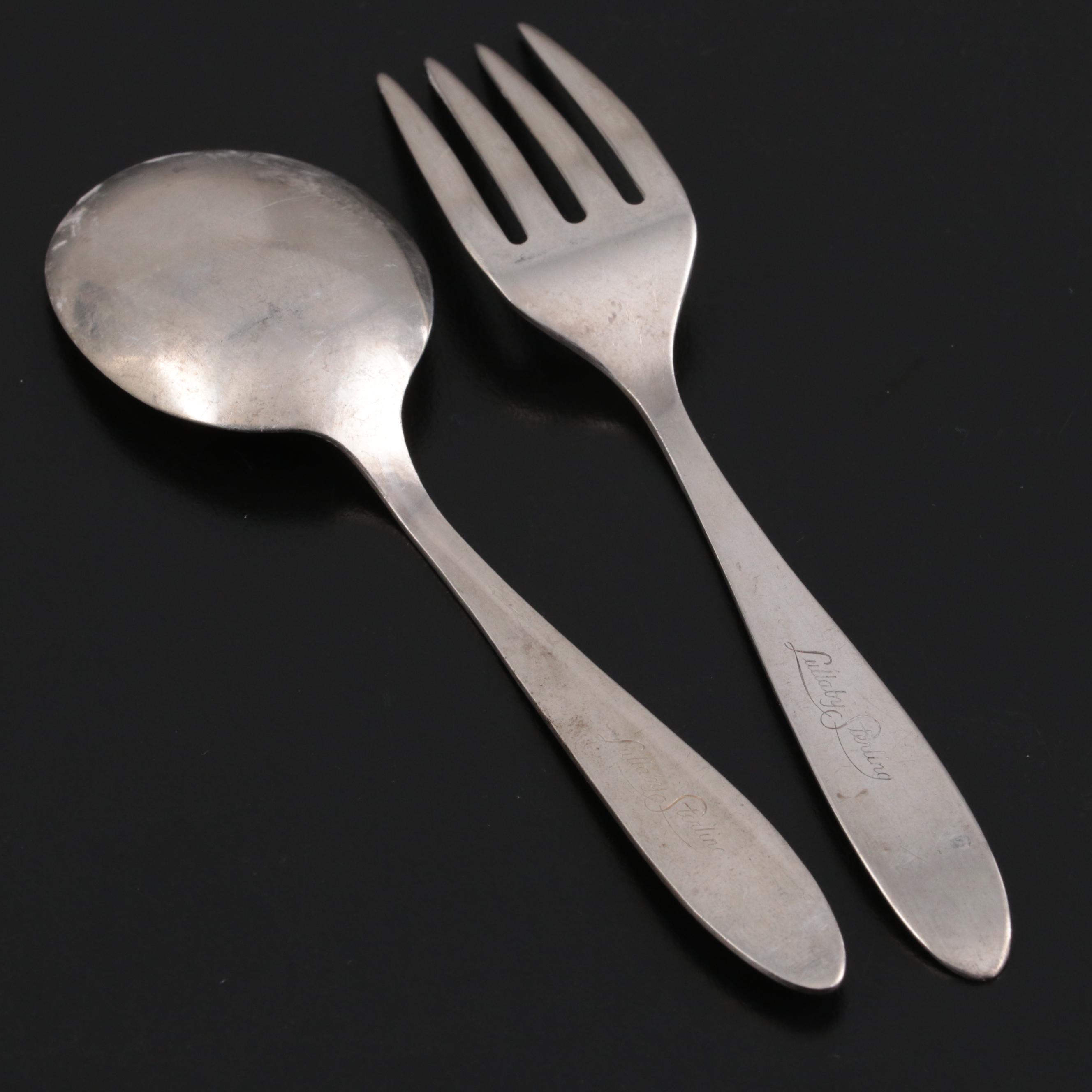 Lullaby Sterling Silver Child's Spoon and Fork