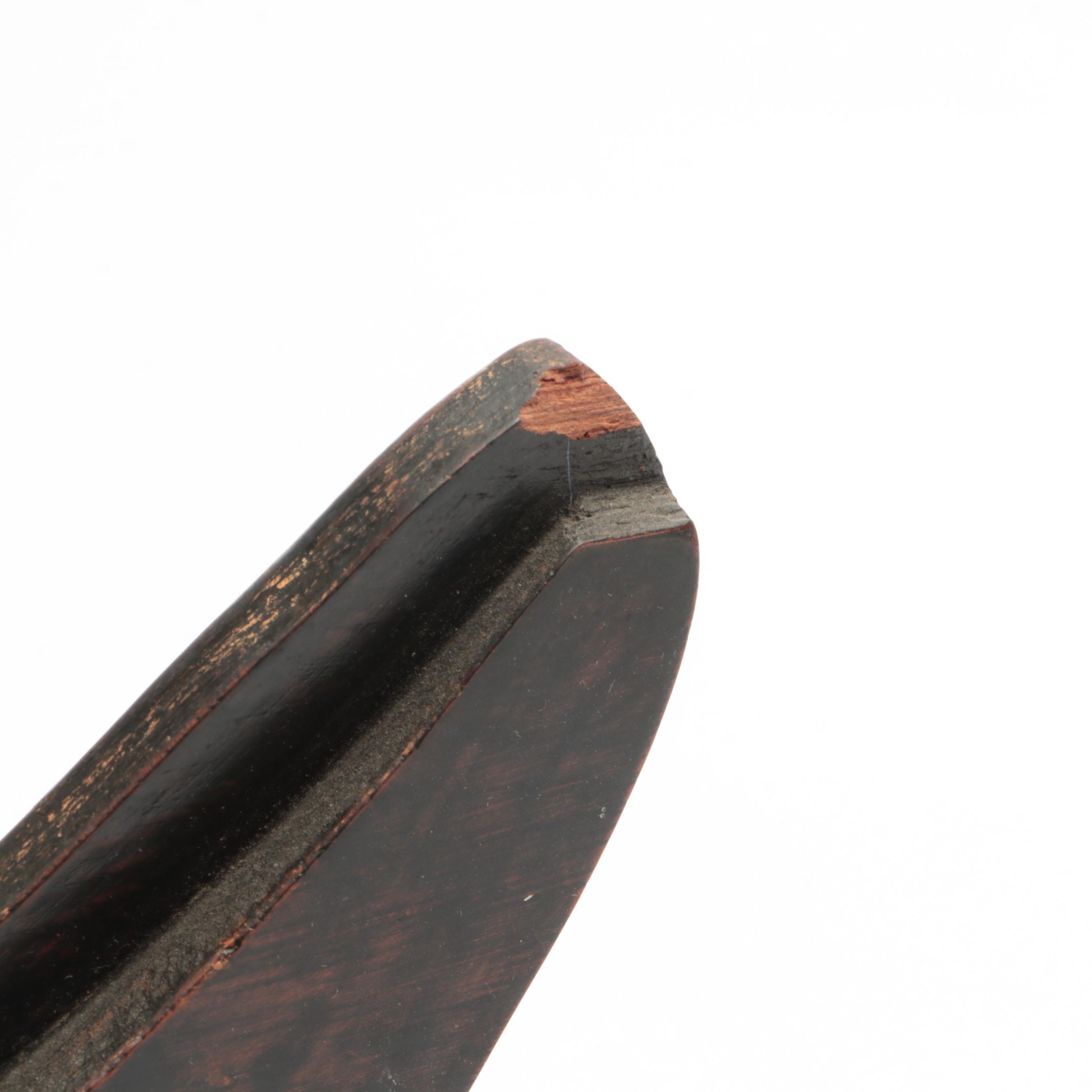 Japanese Blue and White Platter with Carved Meander Presentation Stand