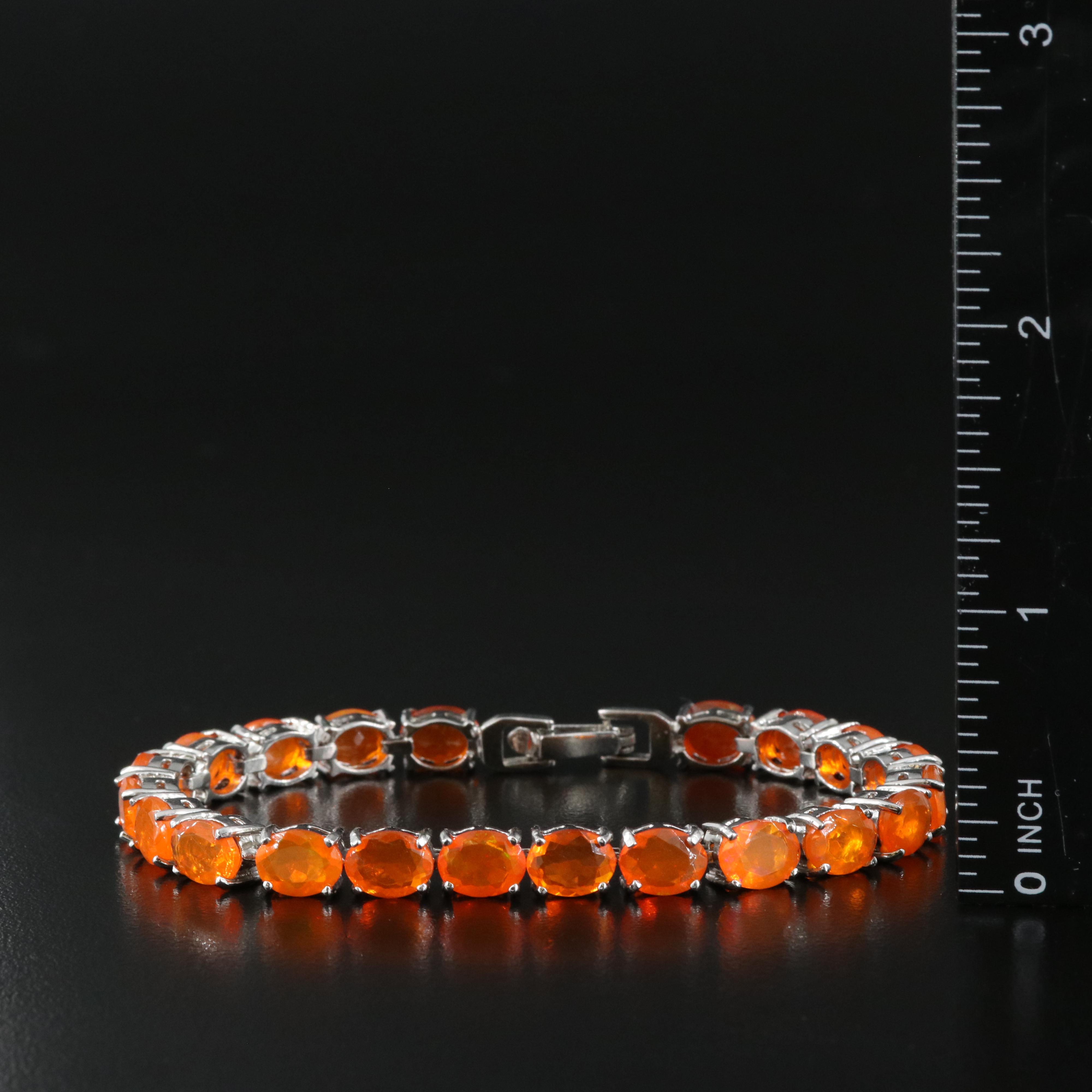 Sterling Fire Opal Bracelet
