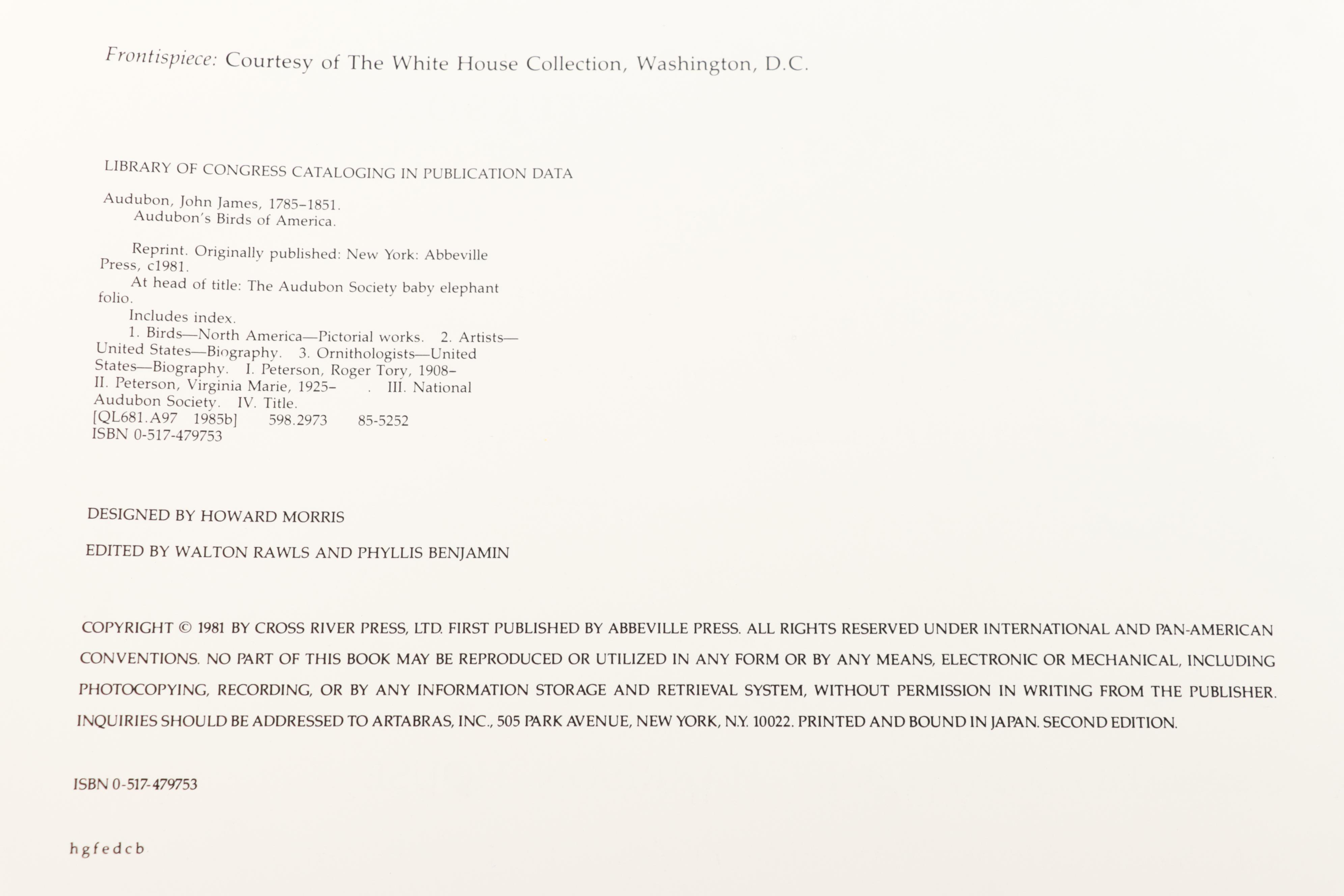 Double Signed "Audubon's Birds of America" Baby Elephant Folio by the Petersons