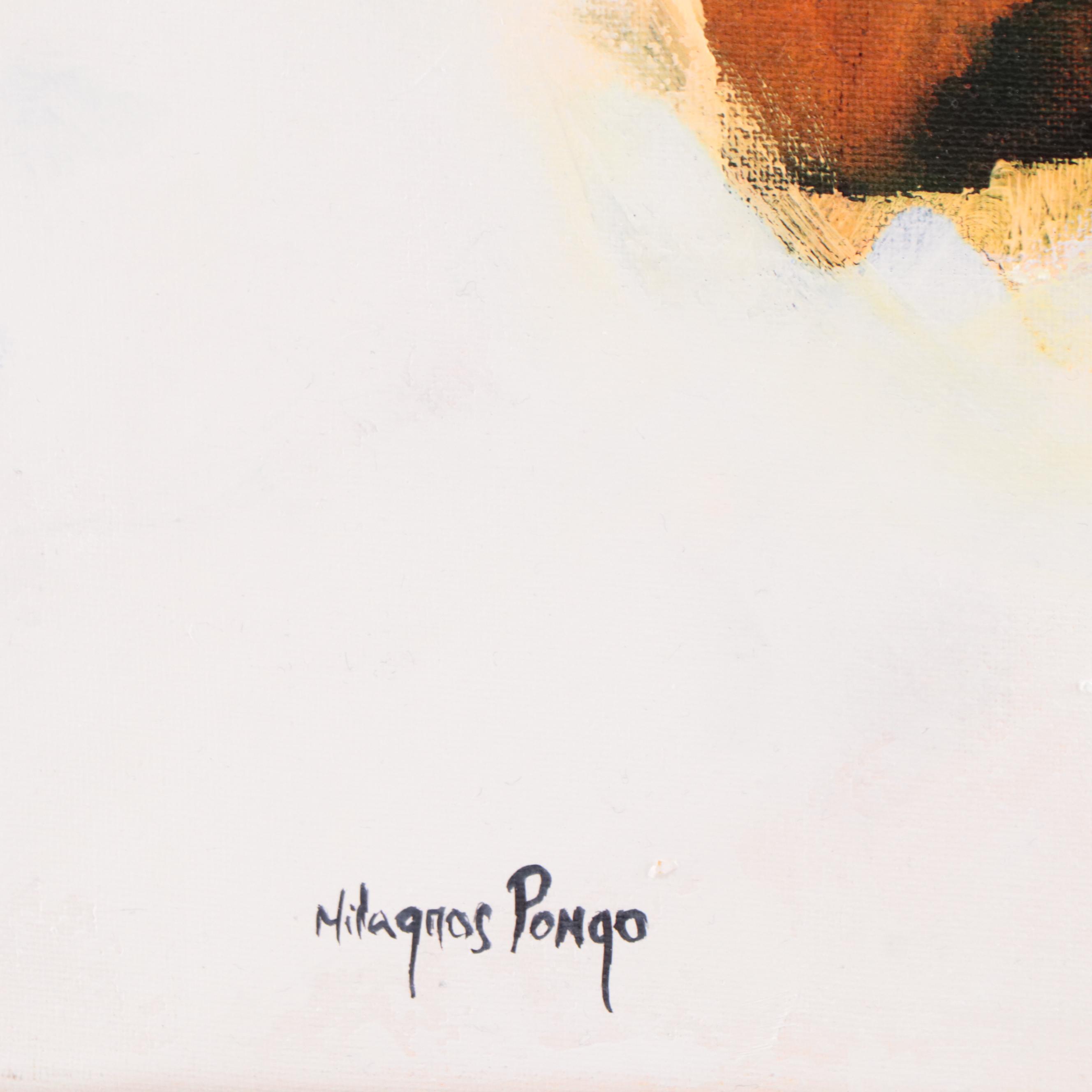 Milagros Pongo Mixed Media Painting "Avan Garnd," 21st Century