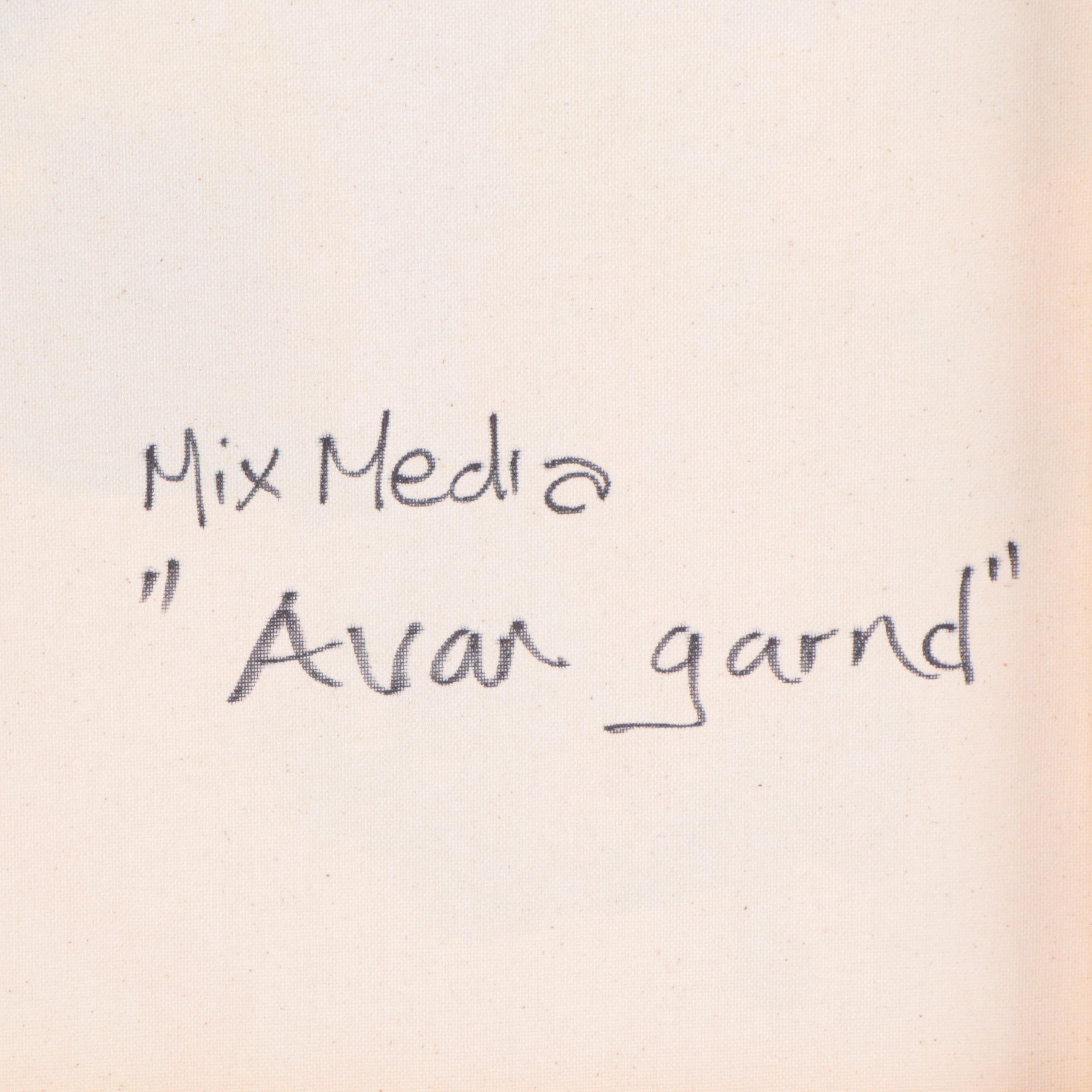 Milagros Pongo Mixed Media Painting "Avan Garnd," 21st Century