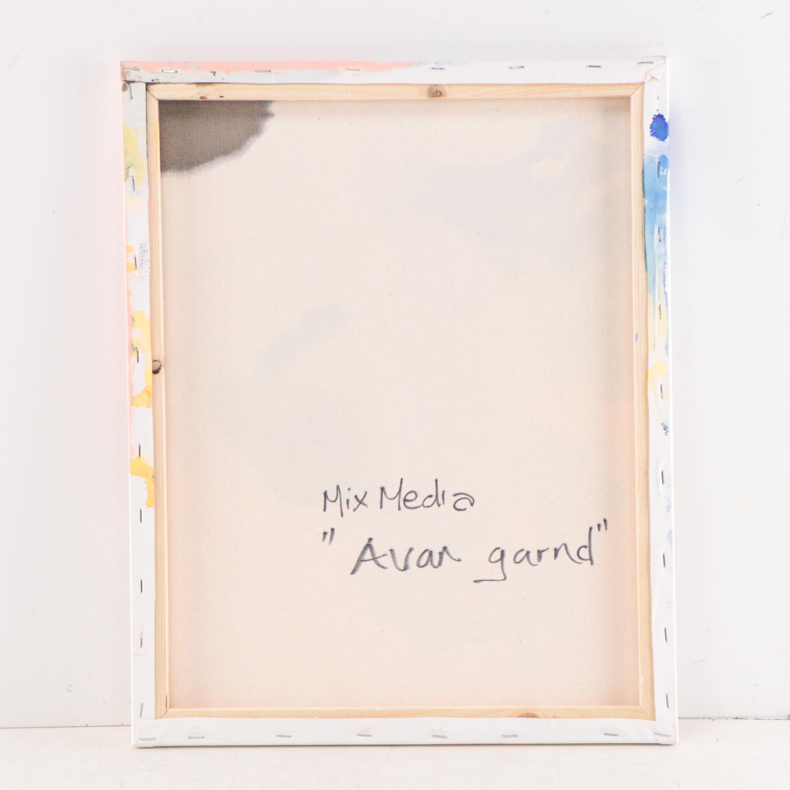 Milagros Pongo Mixed Media Painting "Avan Garnd," 21st Century