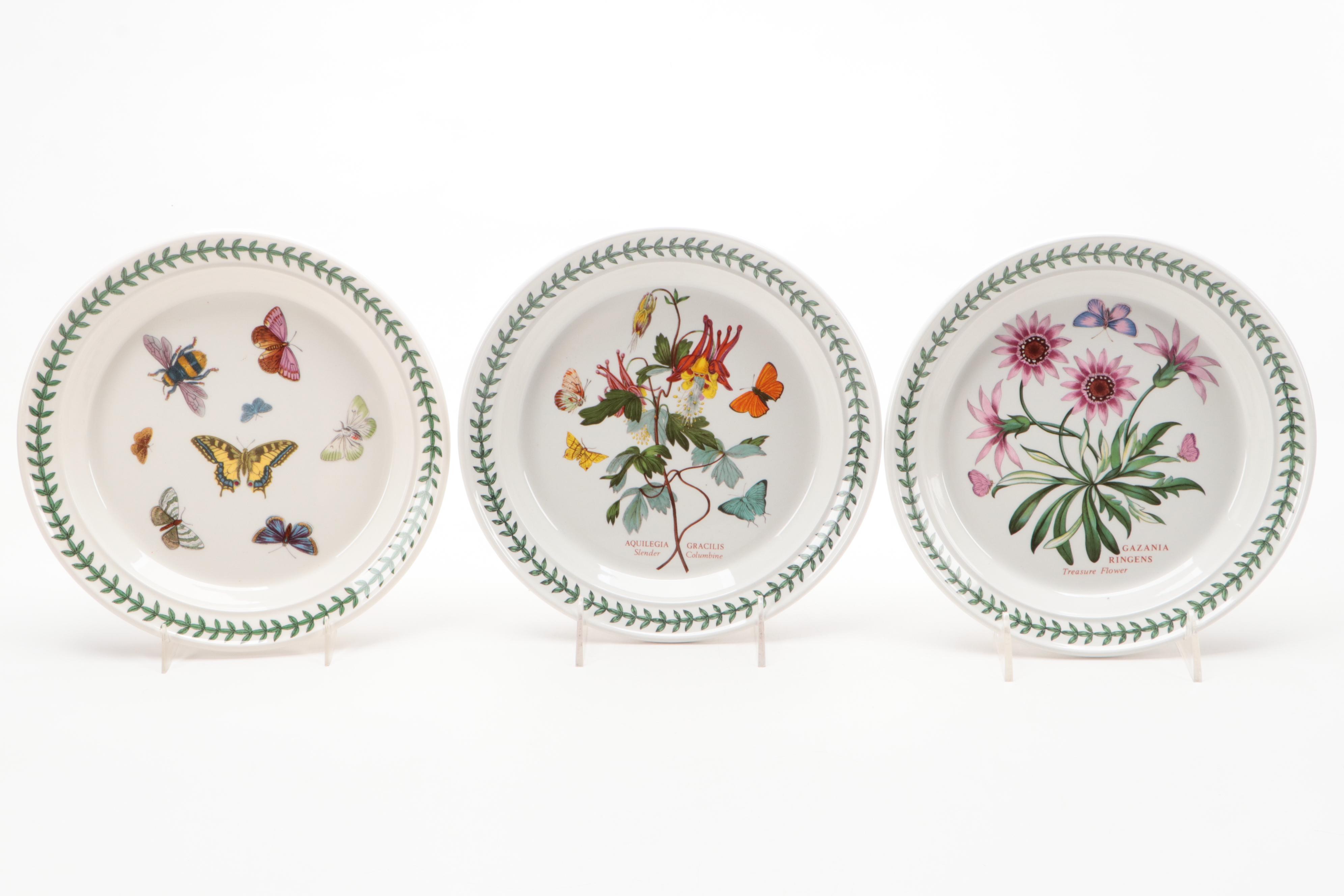 Portmeirion "Botanic Garden" Ceramic Salad Plates and Wine Cooler