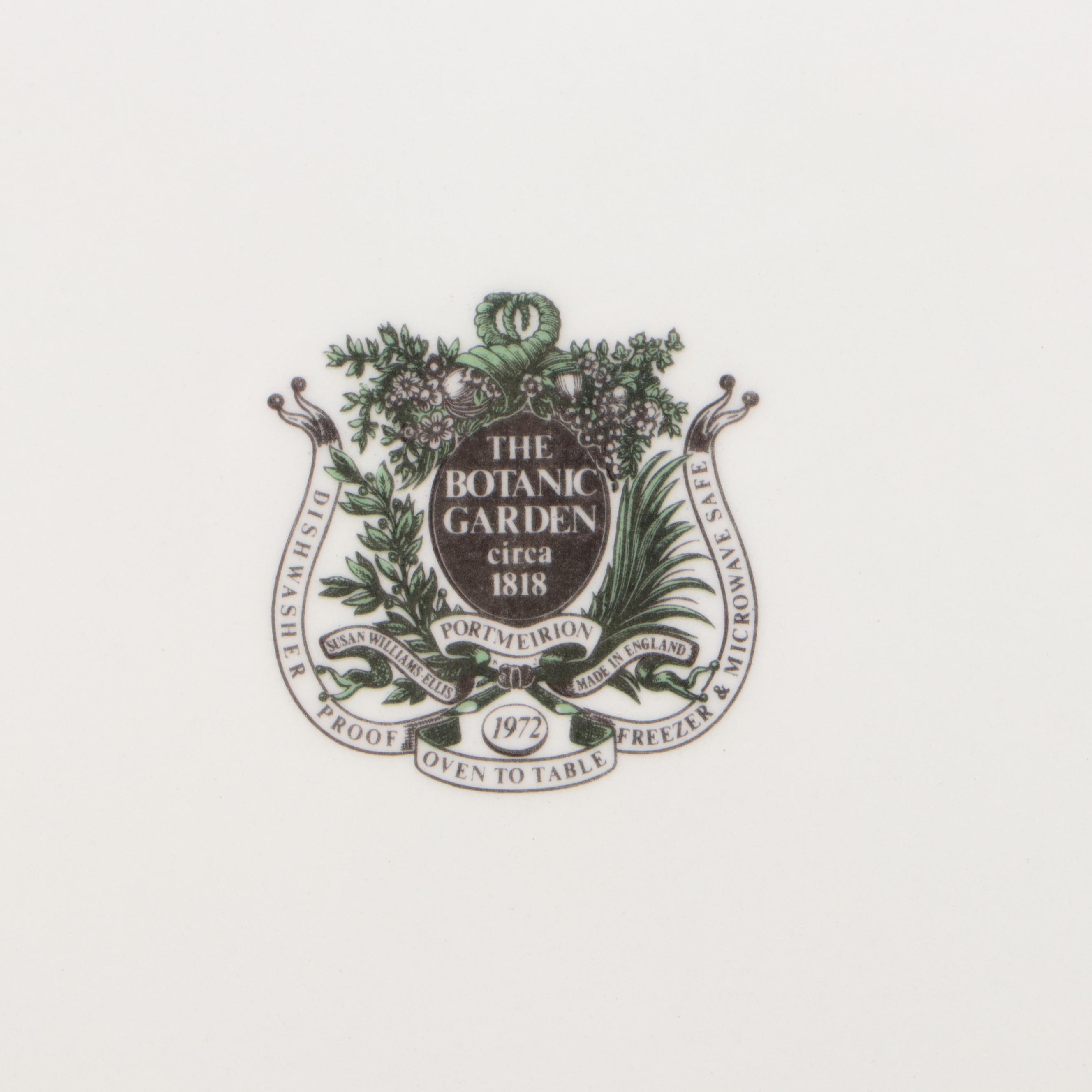 Portmeirion "Botanic Garden" Ceramic Salad Plates and Wine Cooler