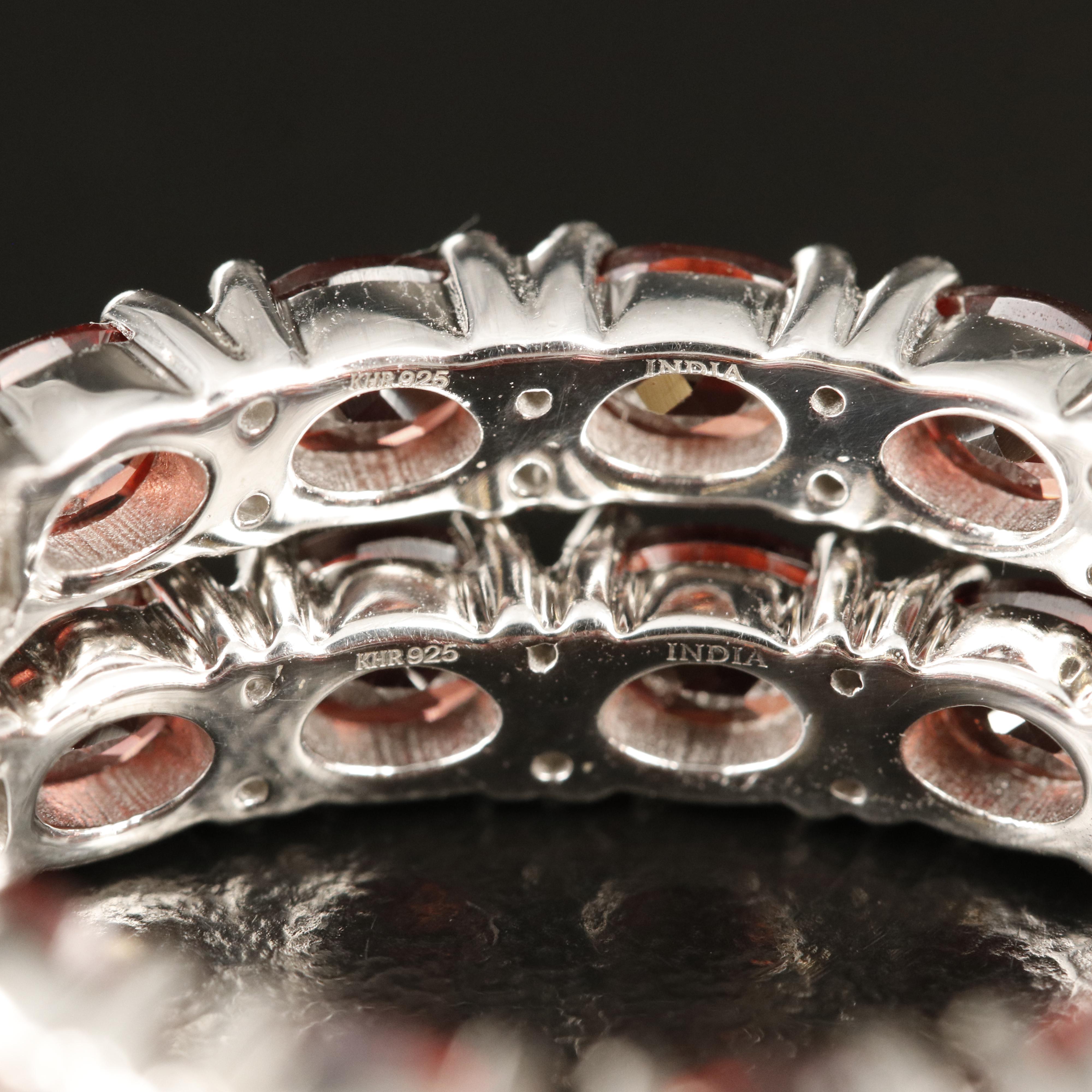 Sterling Garnet Inside-Out Hoop Earrings