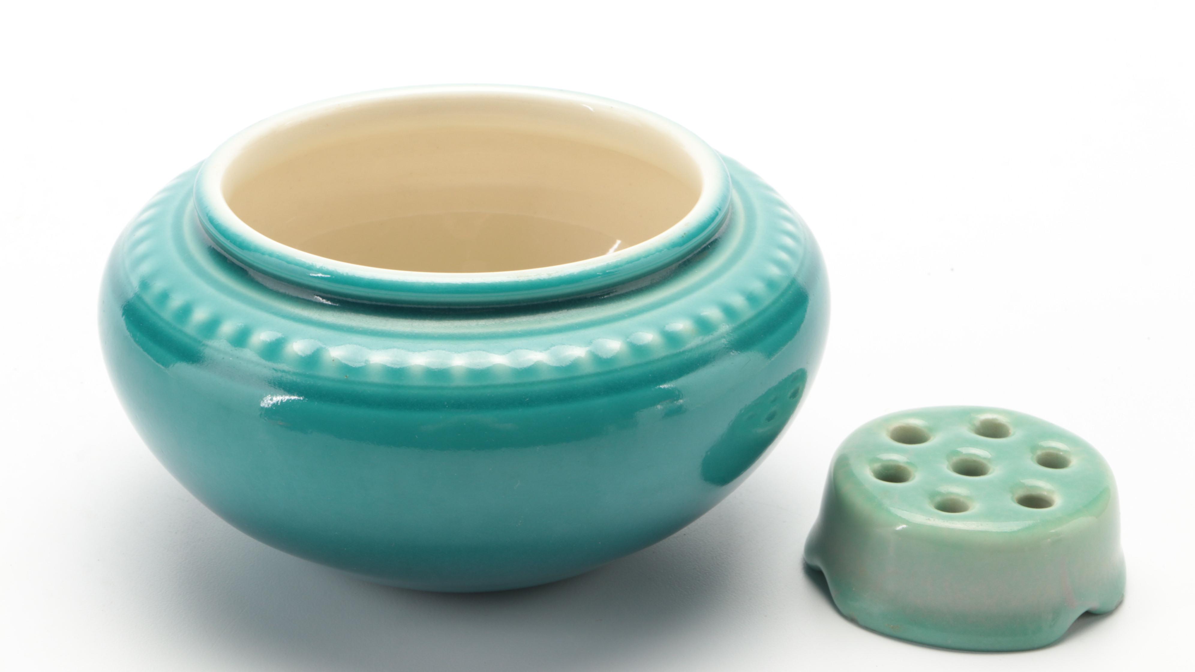 Rookwood Pottery Ceramic Bowl and Flower Frog With McCoy and Roseville Vases