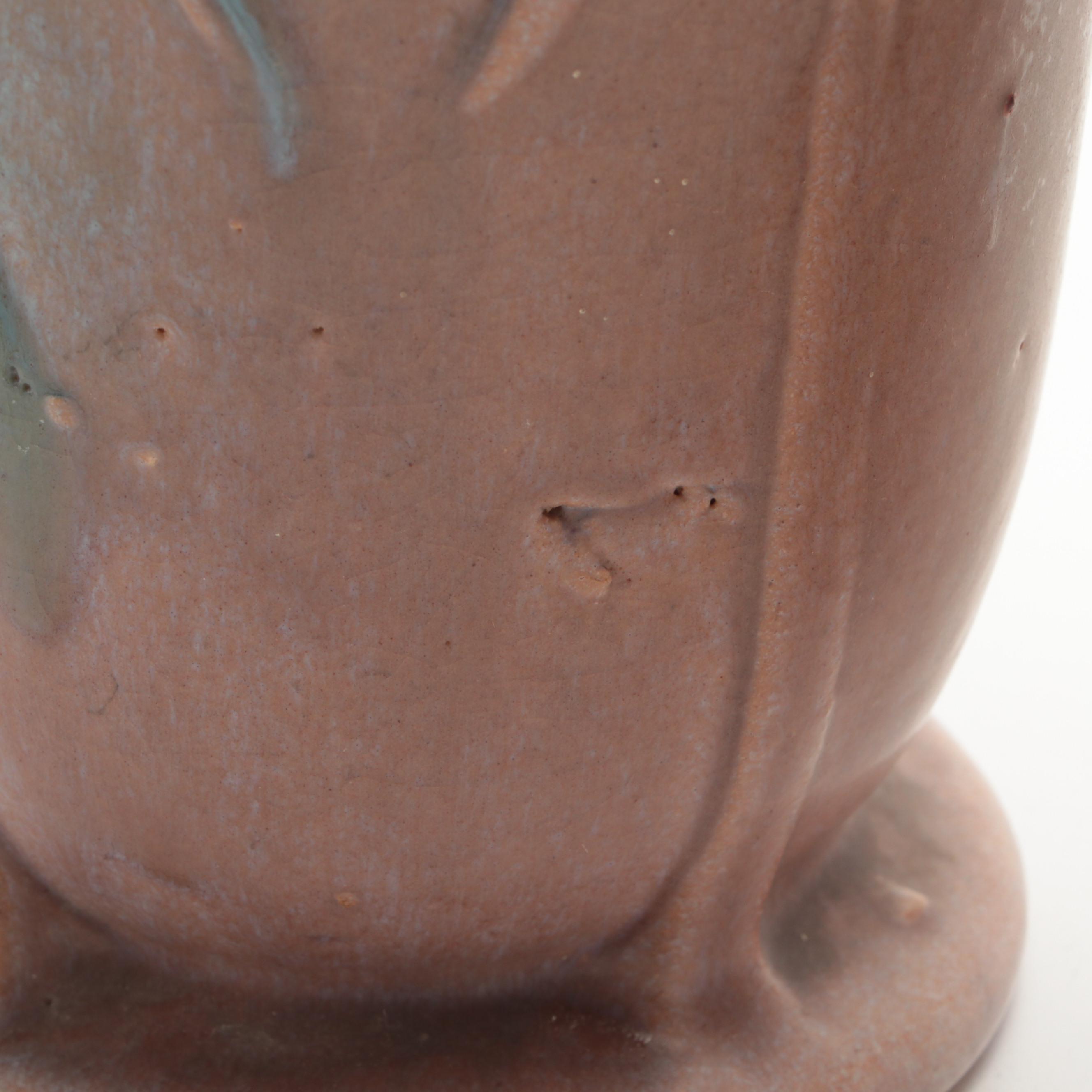 Rookwood Pottery Ceramic Bowl and Flower Frog With McCoy and Roseville Vases