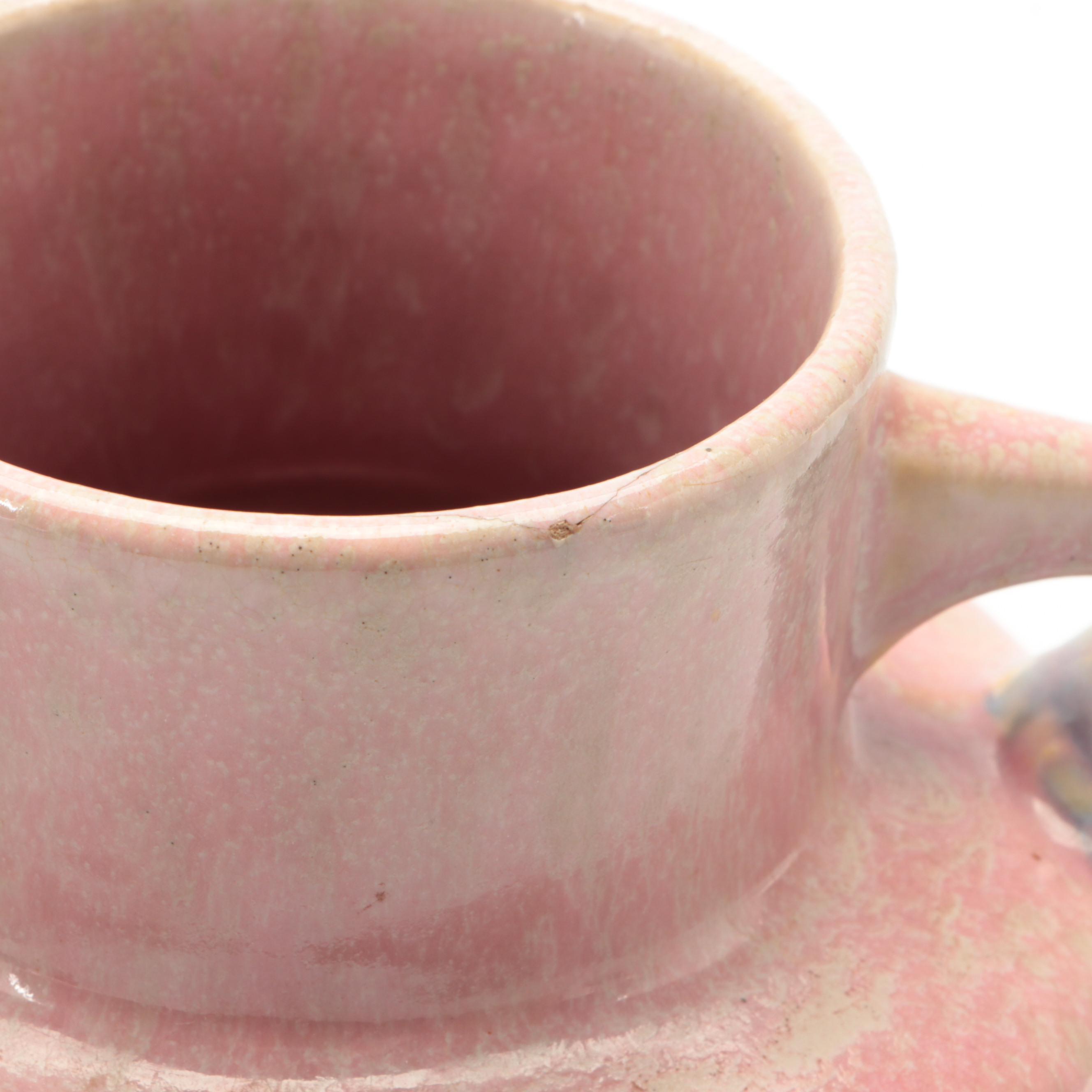 Rookwood Pottery Ceramic Bowl and Flower Frog With McCoy and Roseville Vases