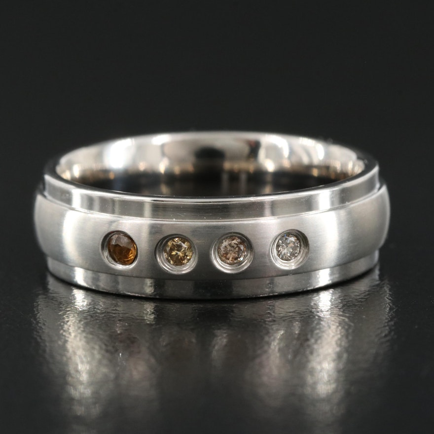 Titanium Diamond and Garnet Band