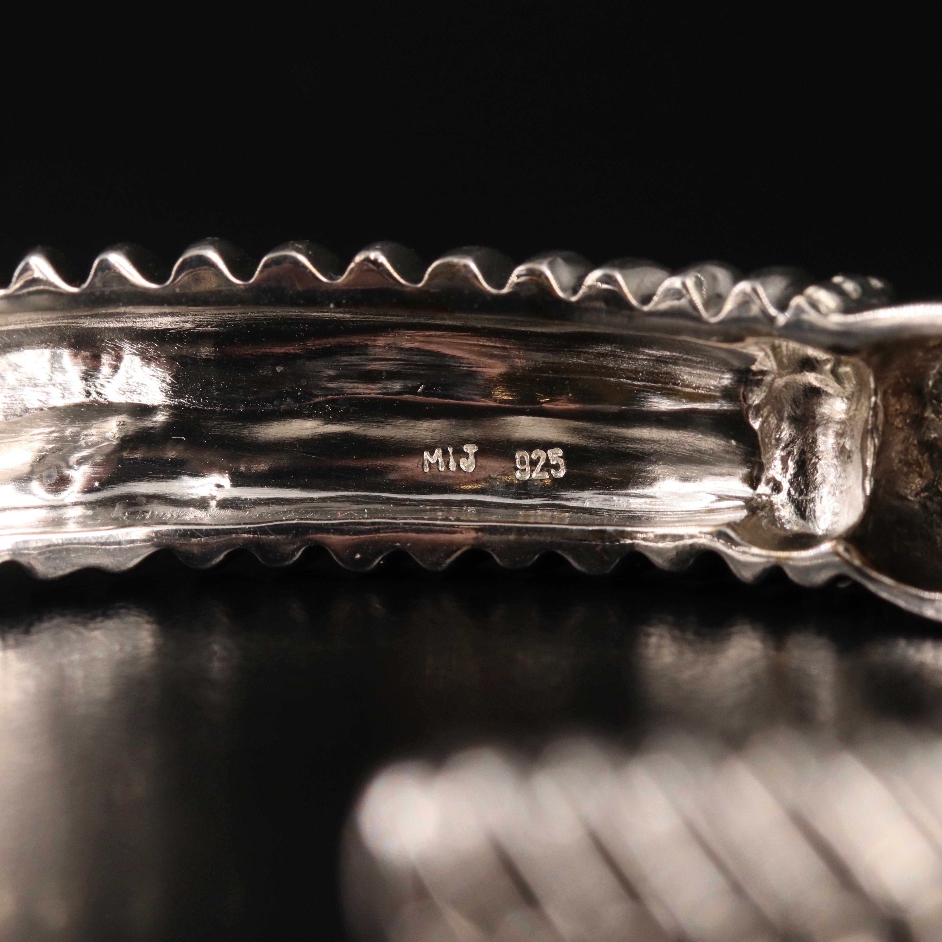 Sterling Diamond Braided Cuff