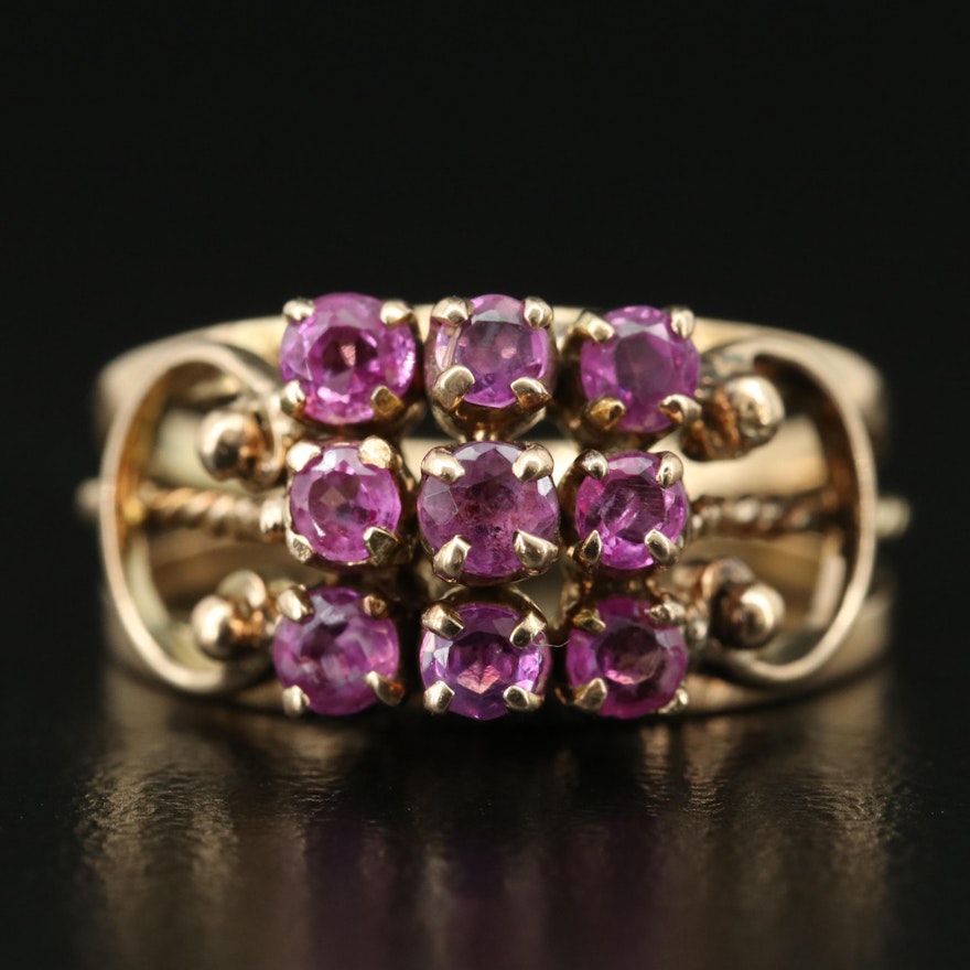 Vintage 14K Pink Sapphire Ring
