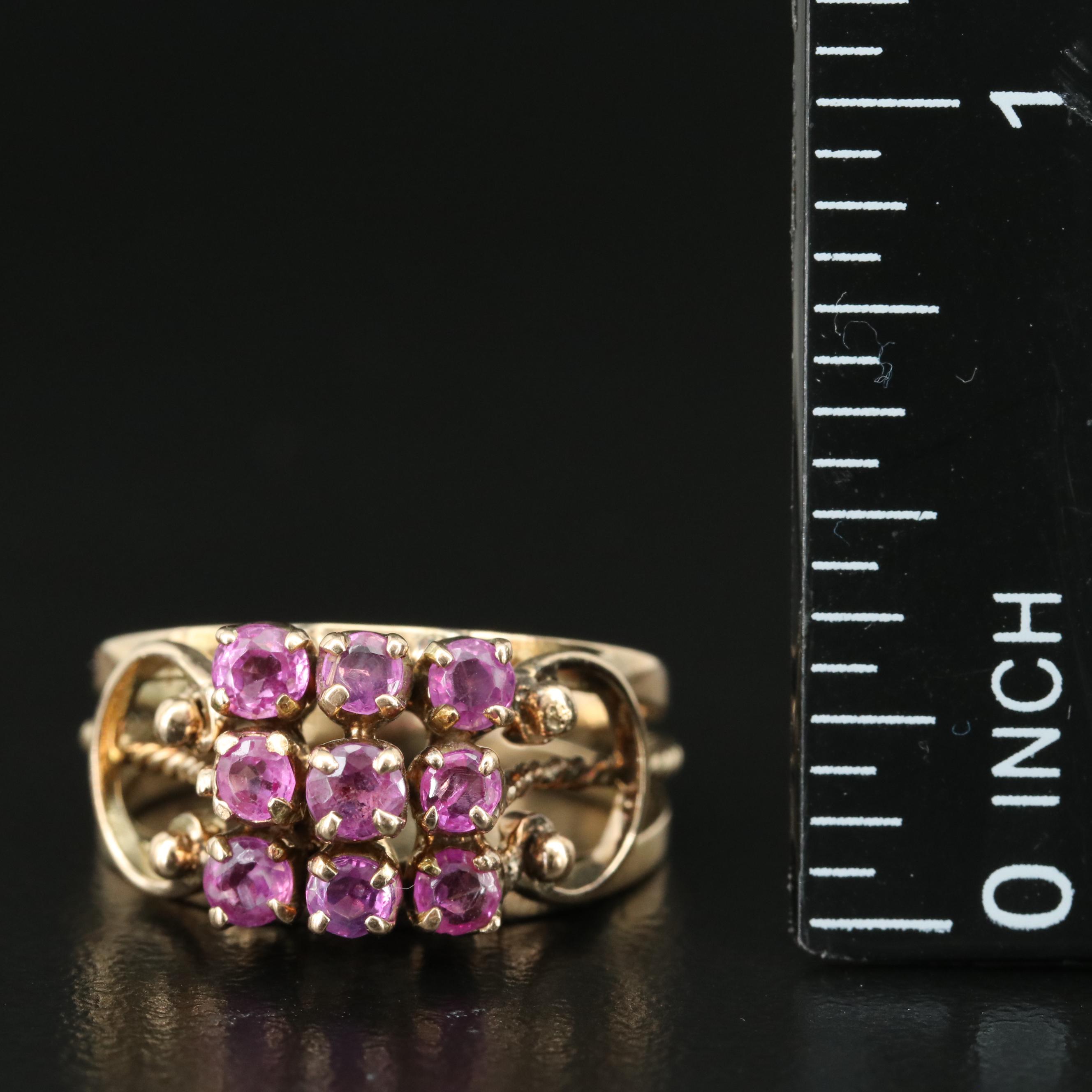 Vintage 14K Pink Sapphire Ring