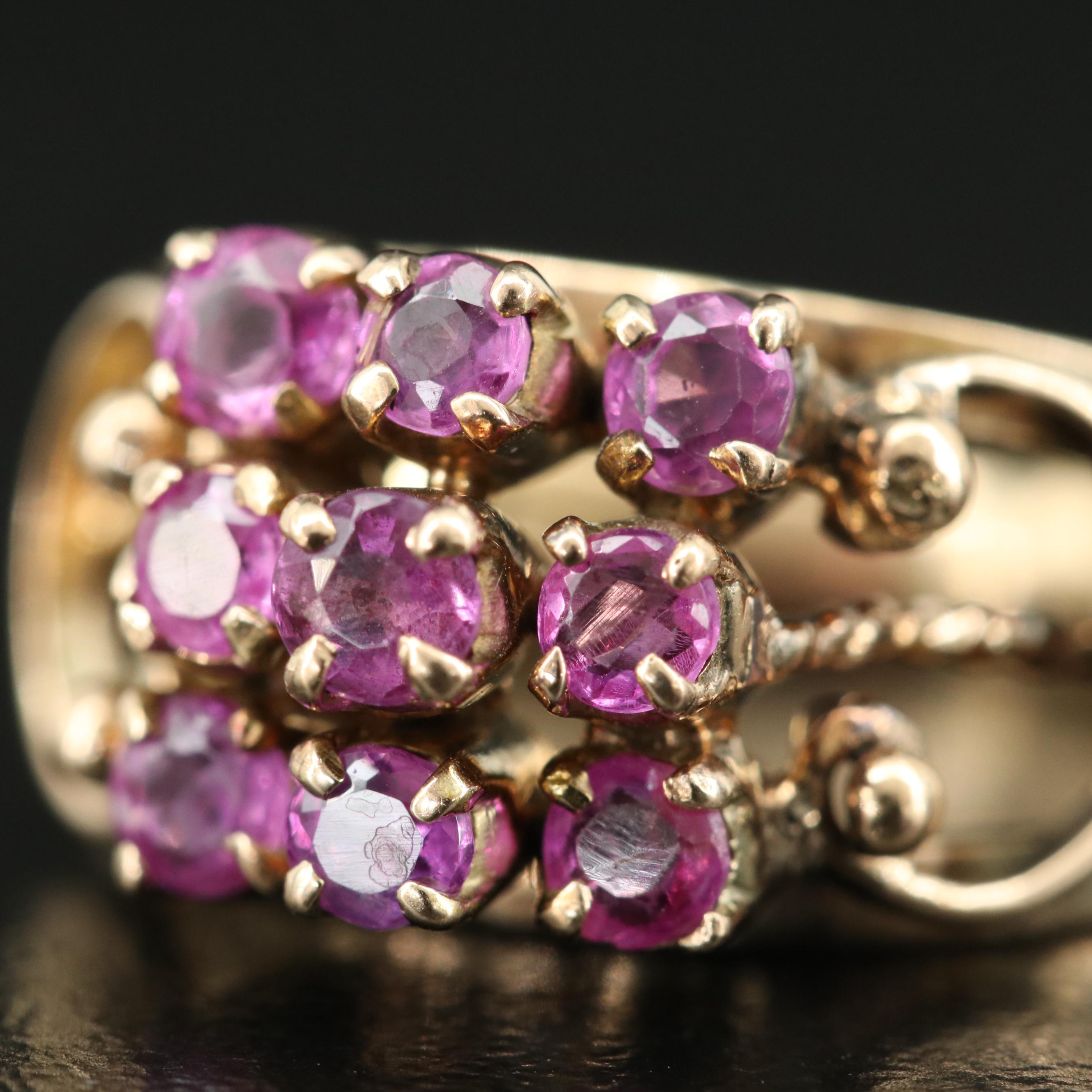 Vintage 14K Pink Sapphire Ring