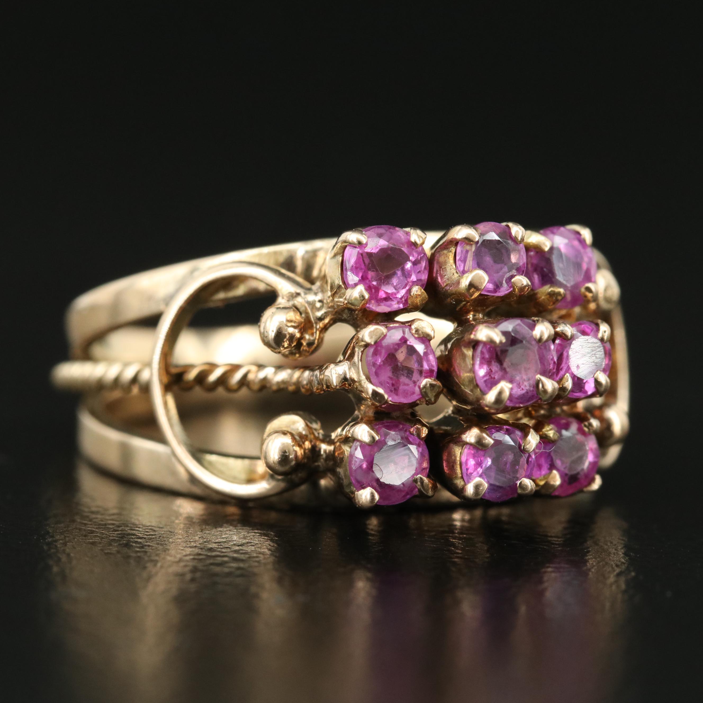 Vintage 14K Pink Sapphire Ring
