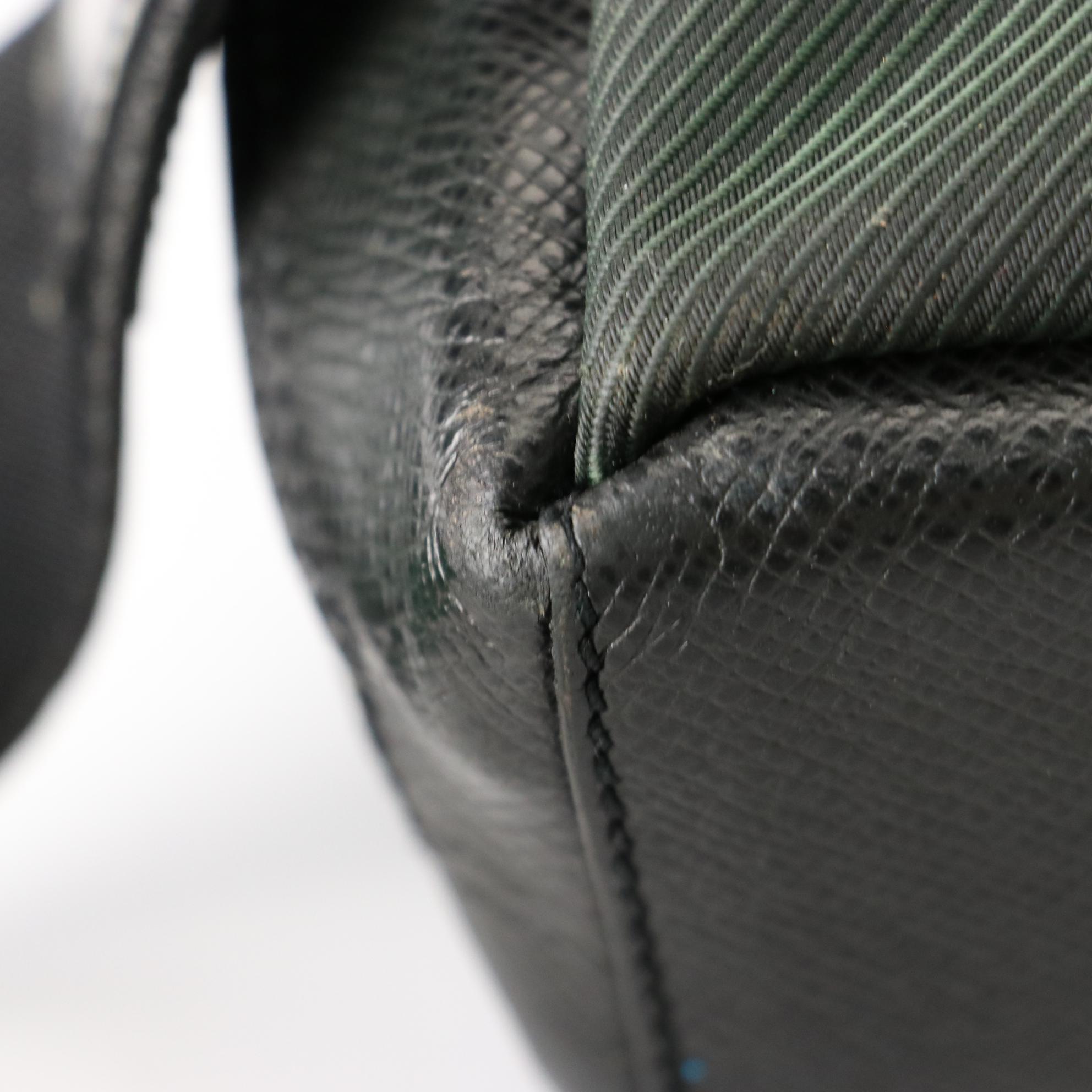 Louis Vuitton Sayan Messenger Bag in Épicéa Green Nylon and Black Taïga Leather