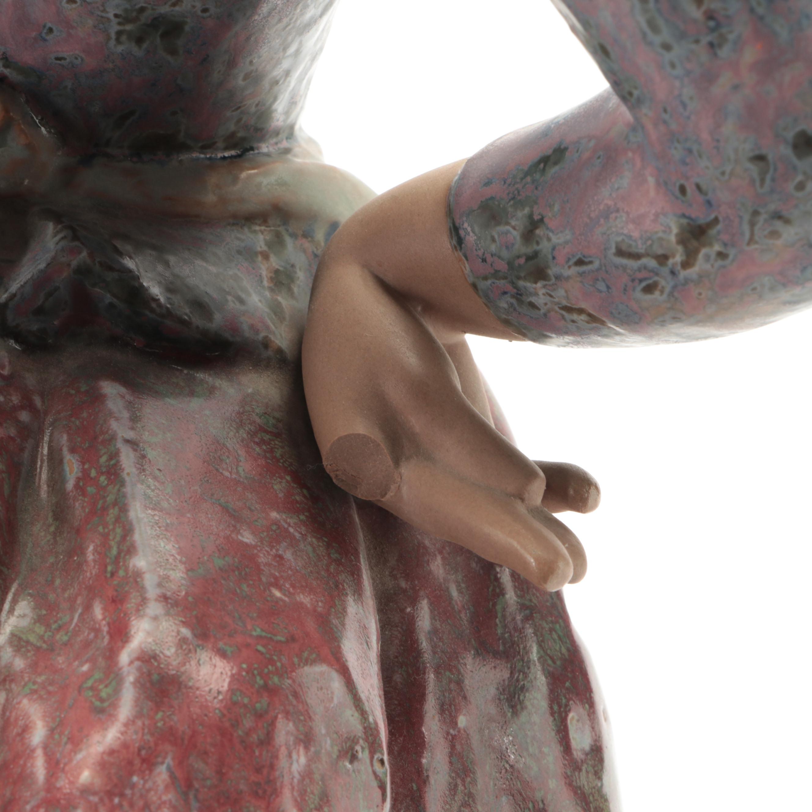 Lladró "Country Woman" Gres Porcelain Figurine Designed by Fulgencio García