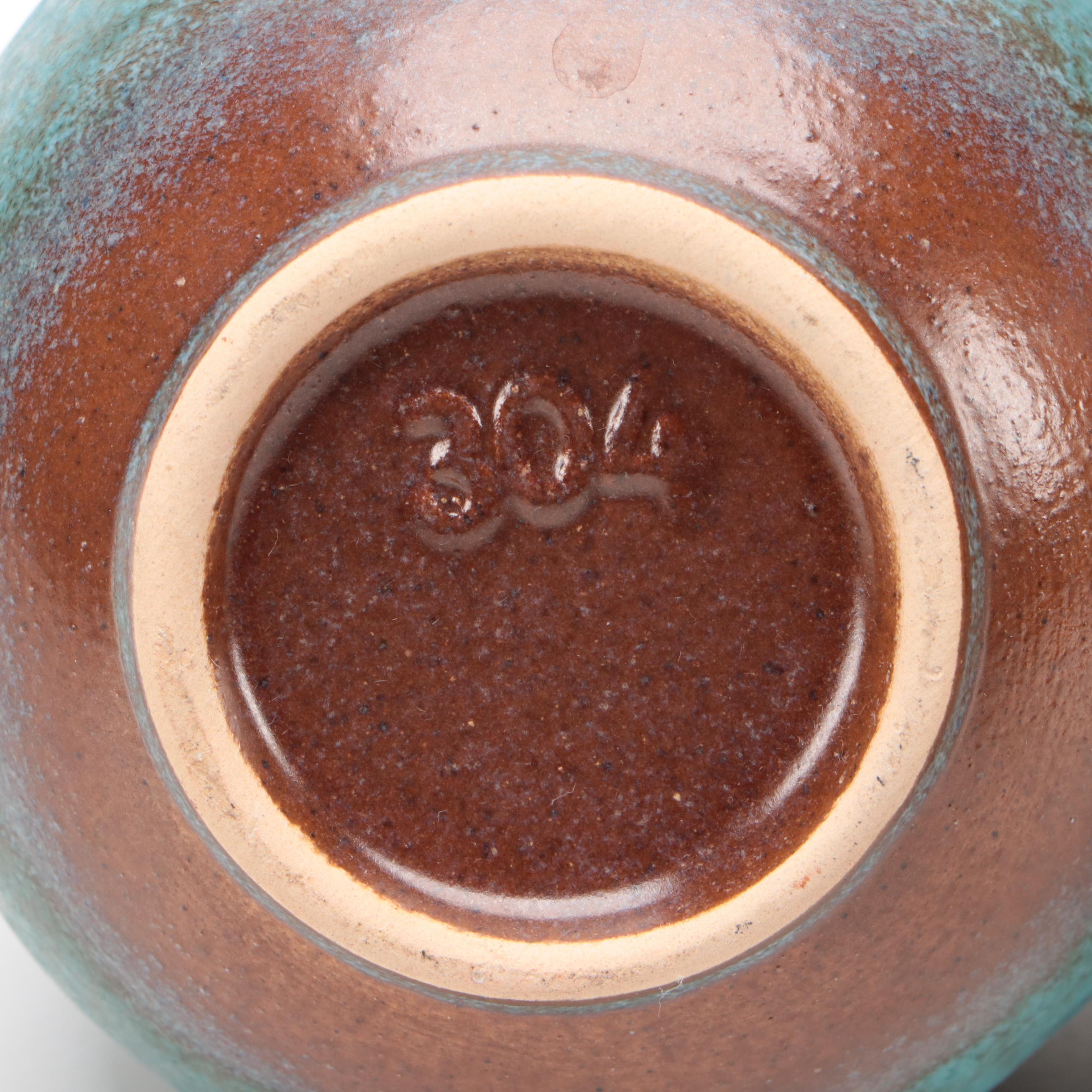 Roseville "Corinthian" Vase with Scheurich and Ruscha Vases