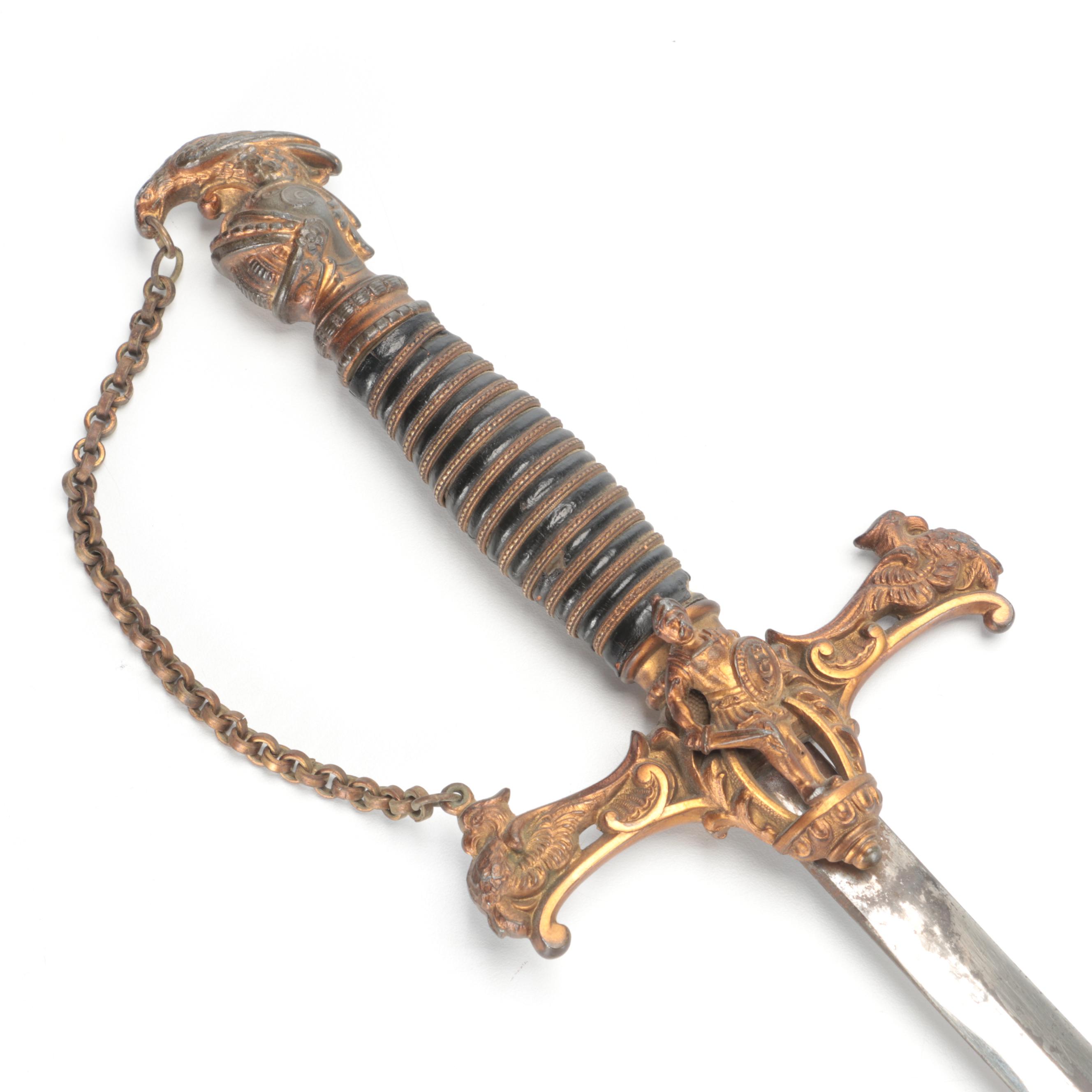 Masonic Knights Templar Ceremonial Sword and Sheath, Early 20th Century