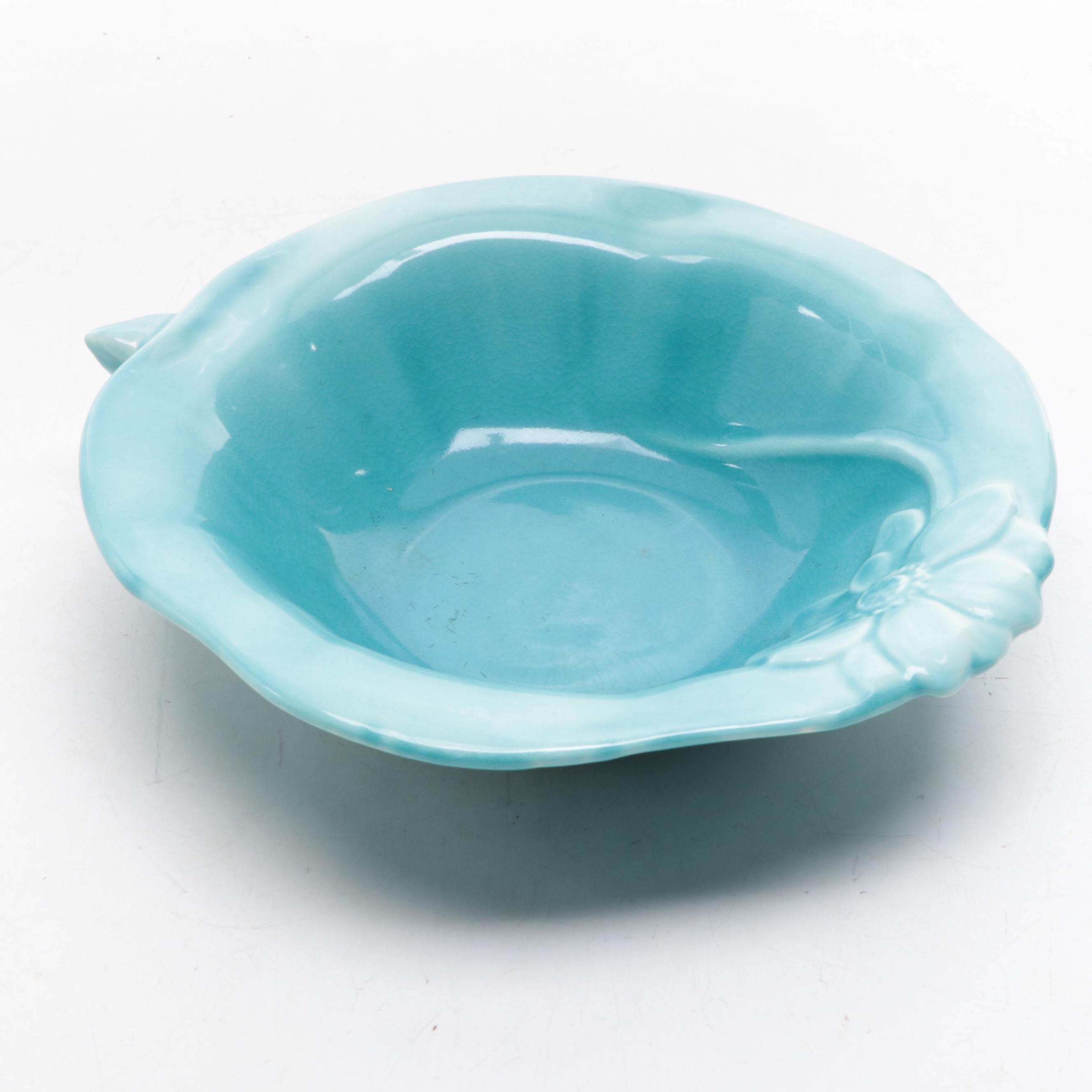 Rookwood Pottery Turquoise Glazed Water Lily Bowl, 1947
