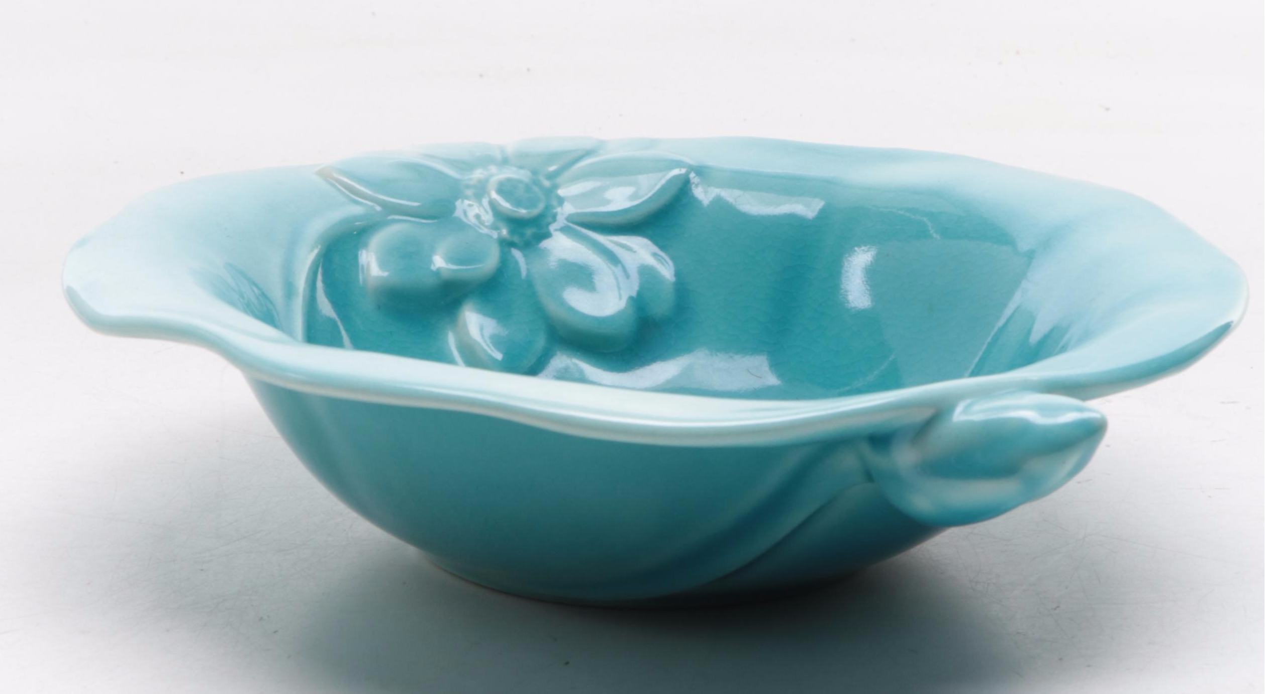 Rookwood Pottery Turquoise Glazed Water Lily Bowl, 1947