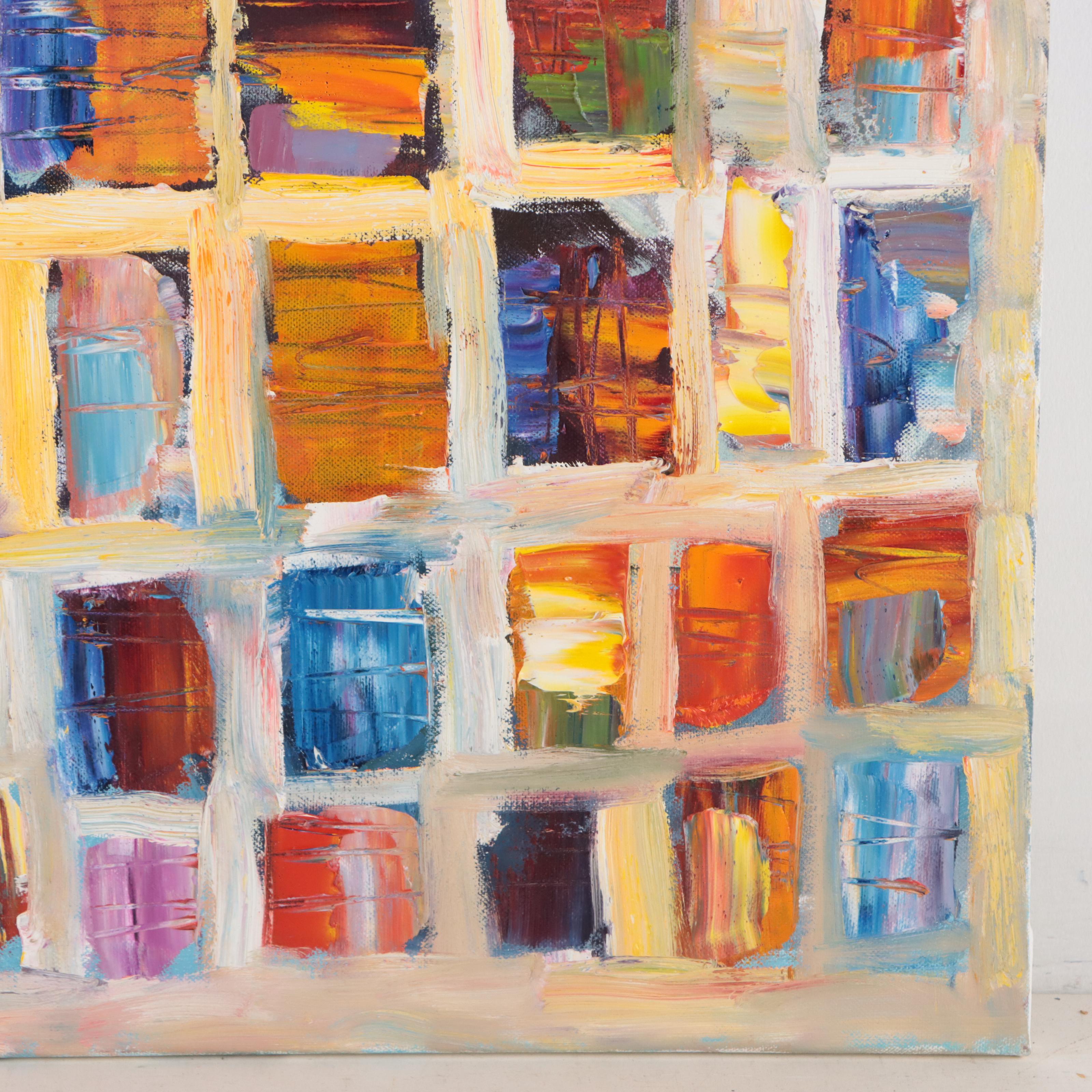 Leif Janek Abstract Oil Painting, 21st Century