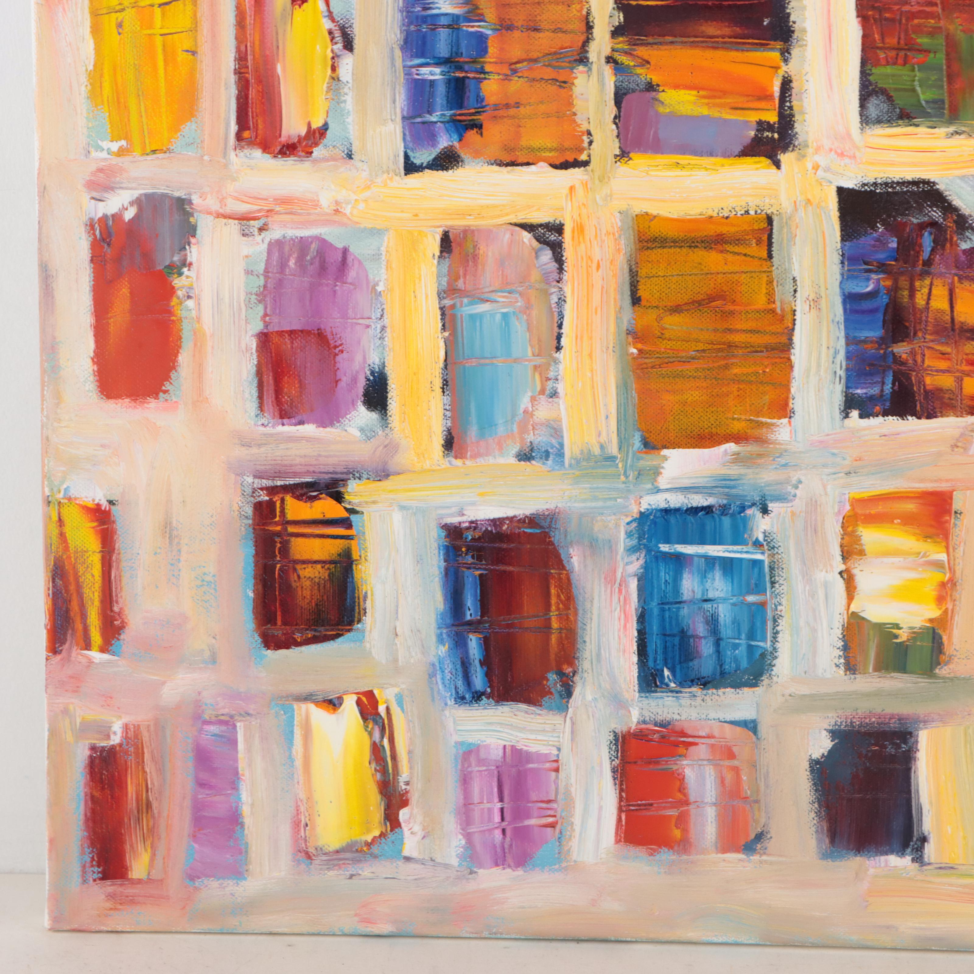 Leif Janek Abstract Oil Painting, 21st Century