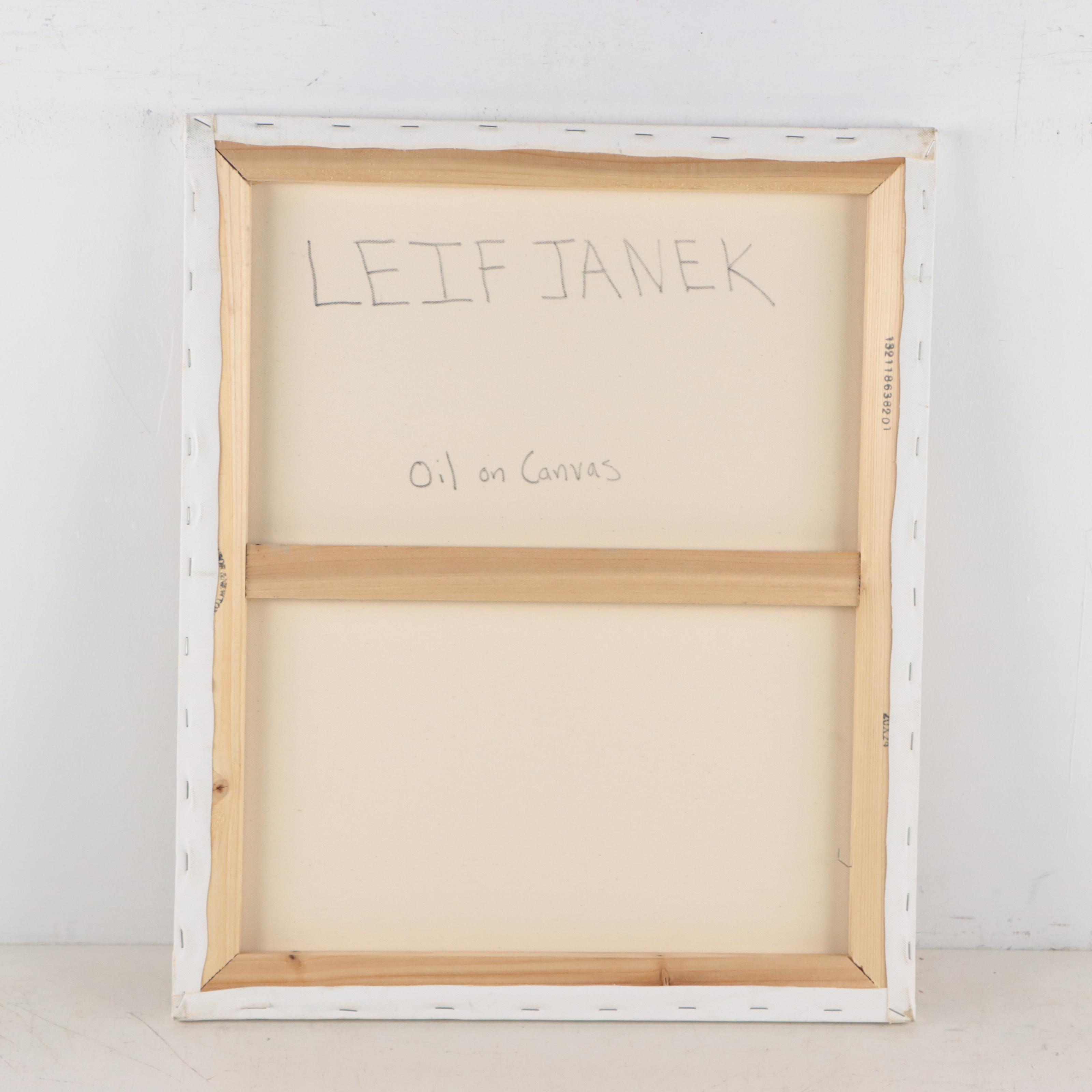 Leif Janek Abstract Oil Painting, 21st Century