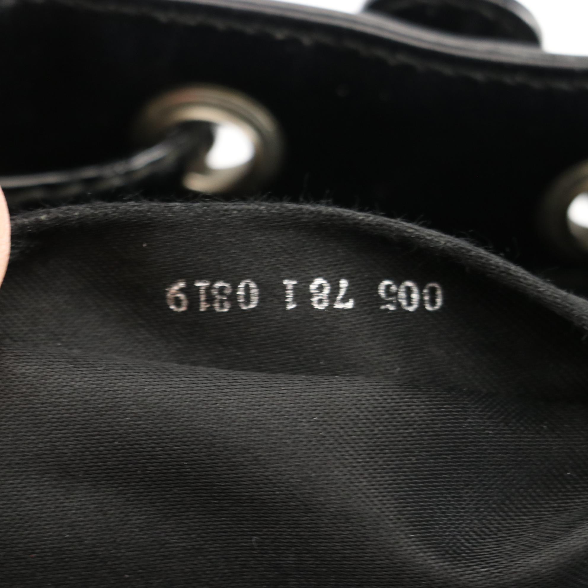 Gucci Small Bamboo Backpack in Black Patent Leather with Nylon Billfold Wallet