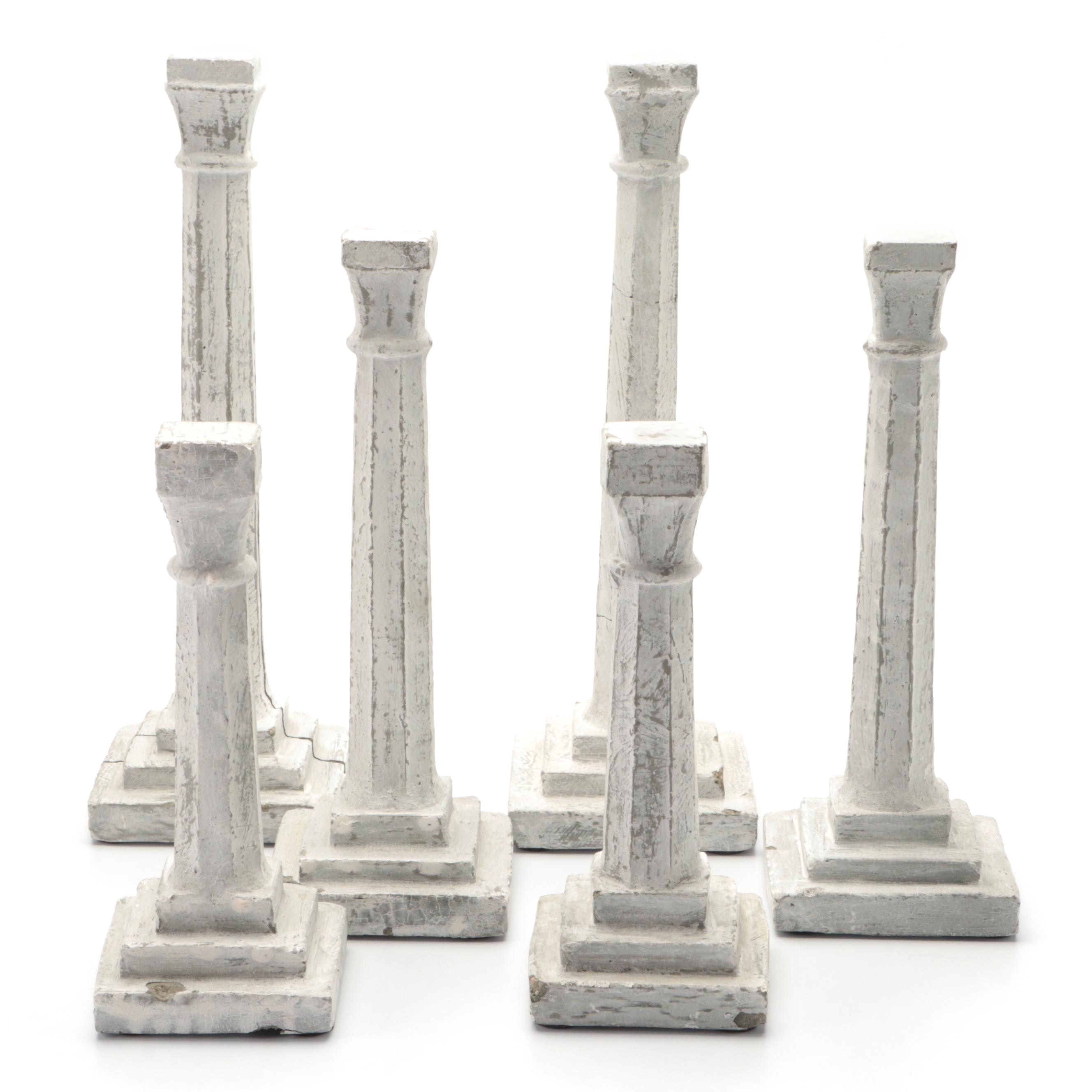 Indian Pillar Models in Distressed White Finish