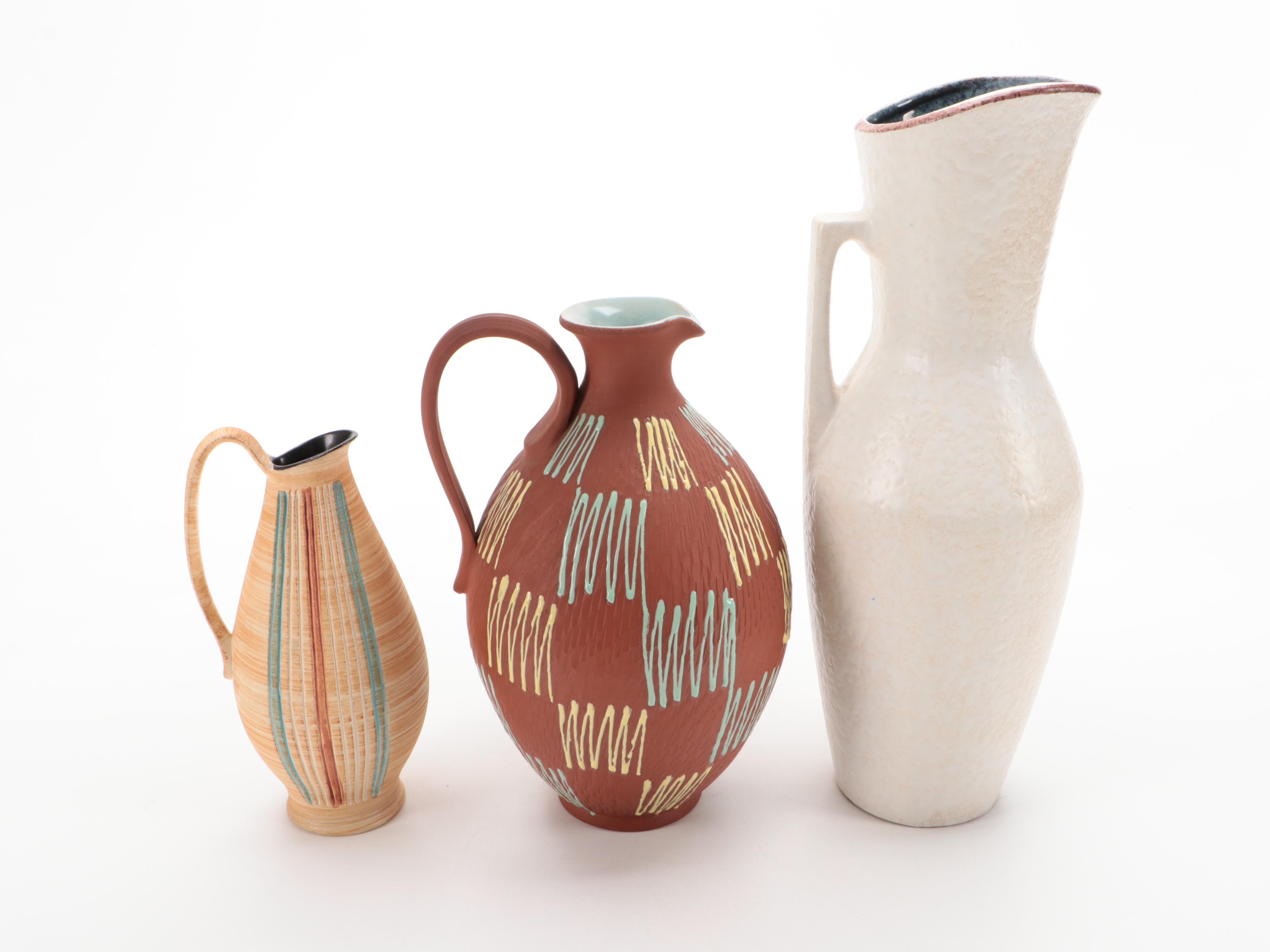 Scheurich Lava Glaze Flower Jug and Other West German Pottery