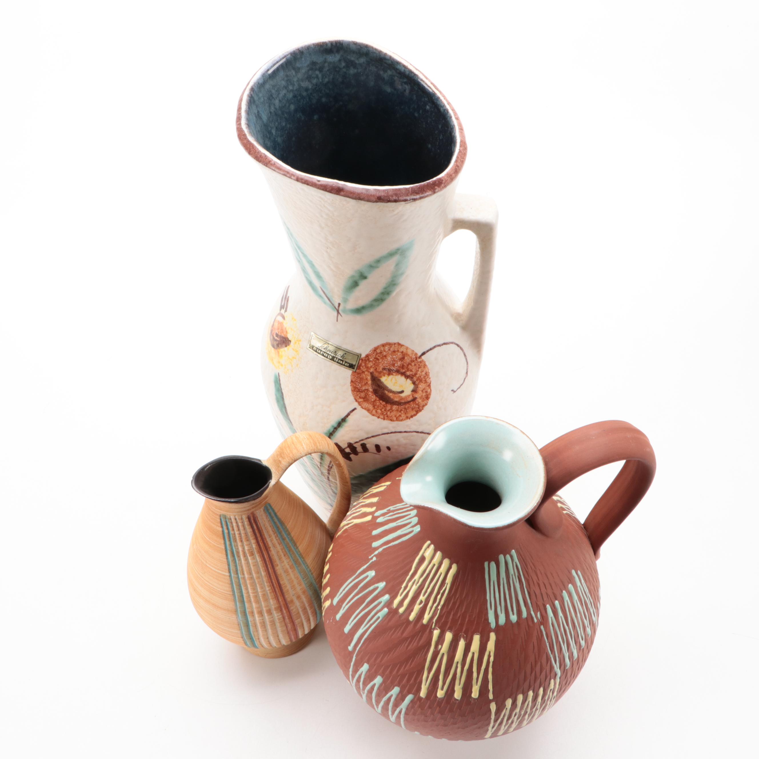 Scheurich Lava Glaze Flower Jug and Other West German Pottery
