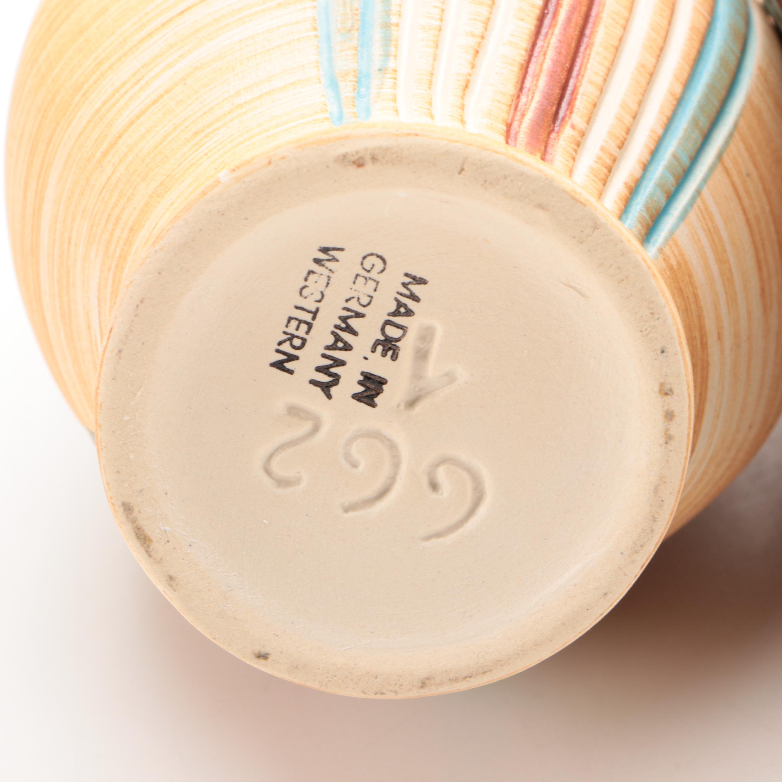 Scheurich Lava Glaze Flower Jug and Other West German Pottery