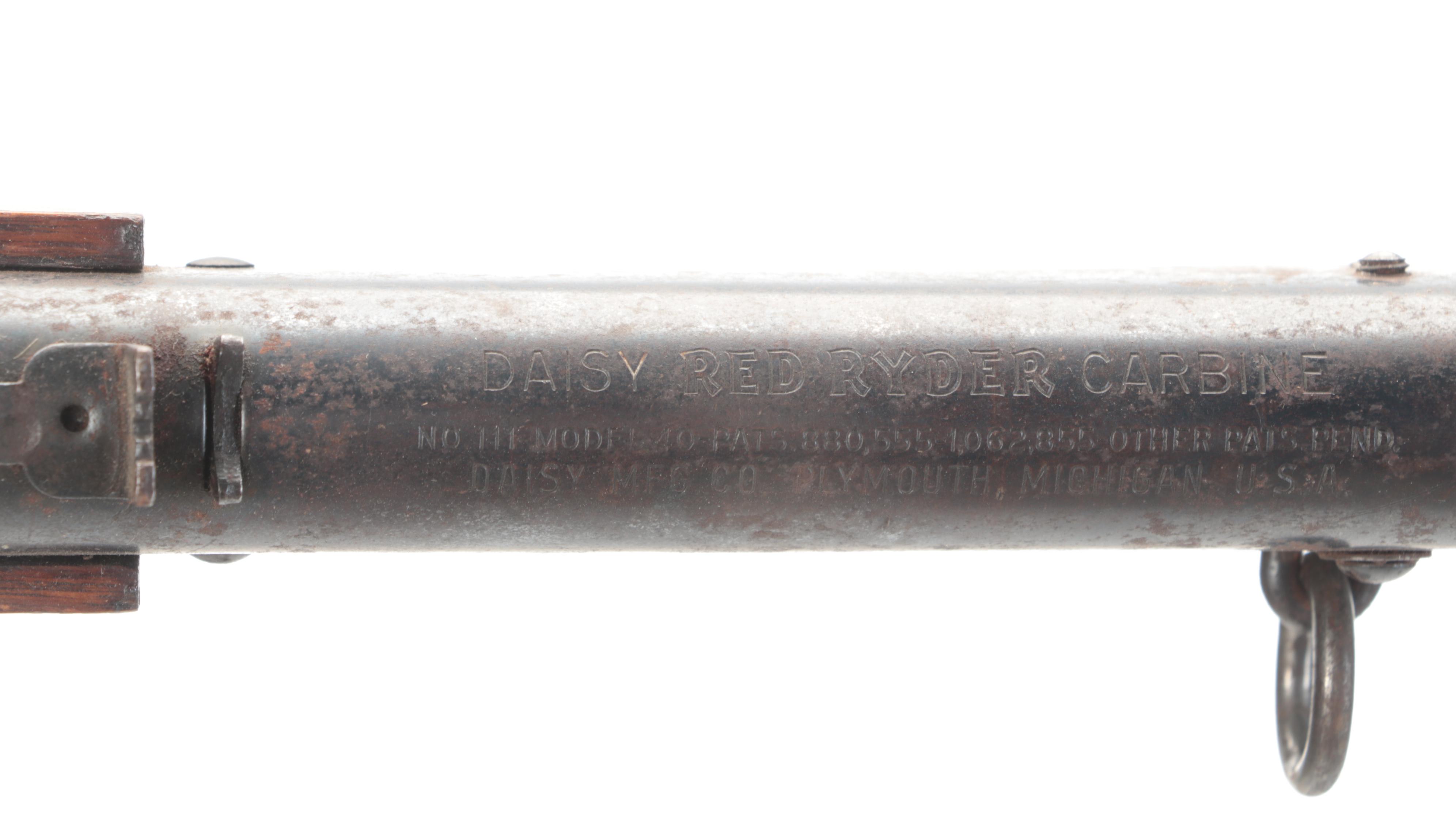 Daisy Red Ryder BB Air Rifle with Wooden Rack, Mid to Late 20th Century