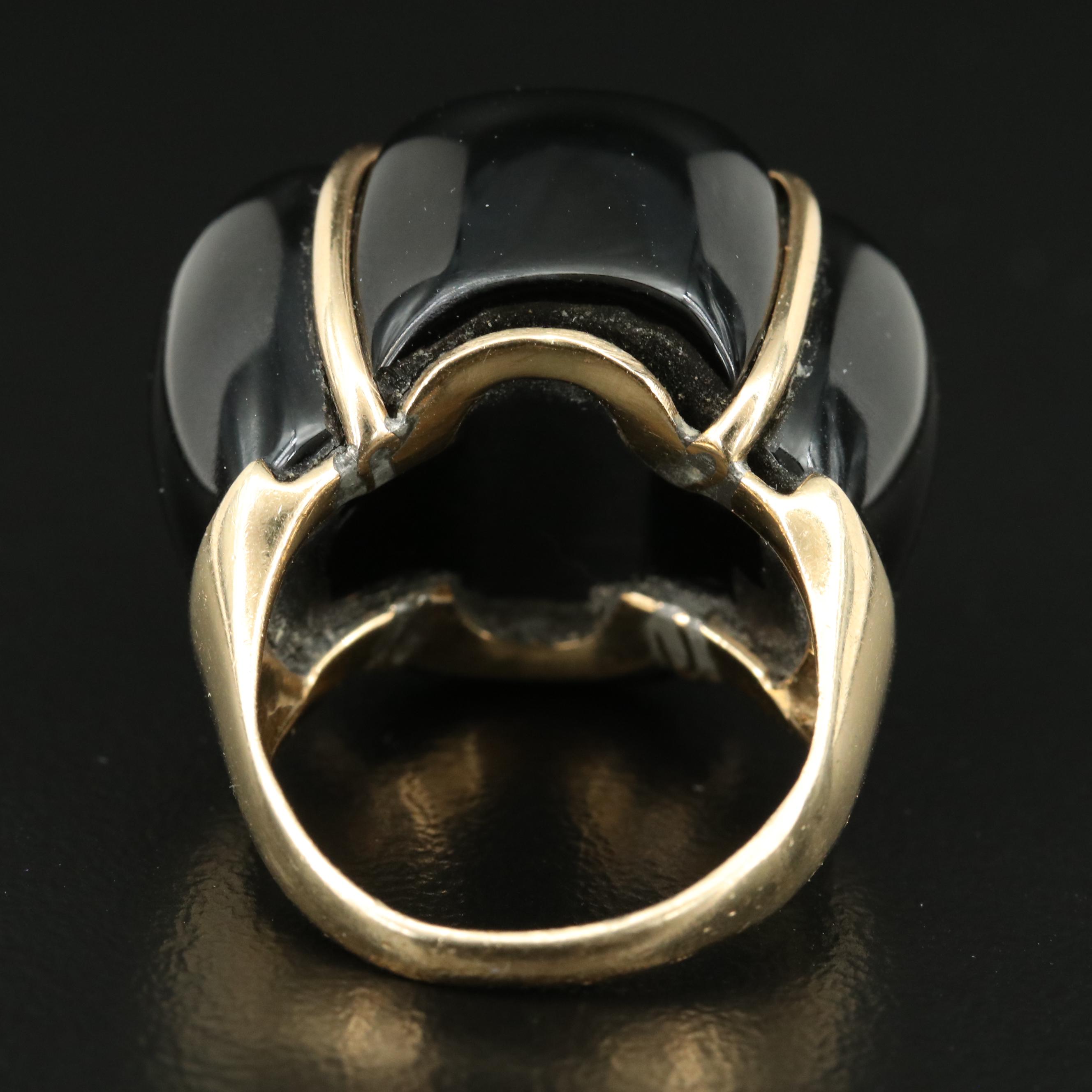 Vintage 14K Black Onyx and Mabé Pearl Ring