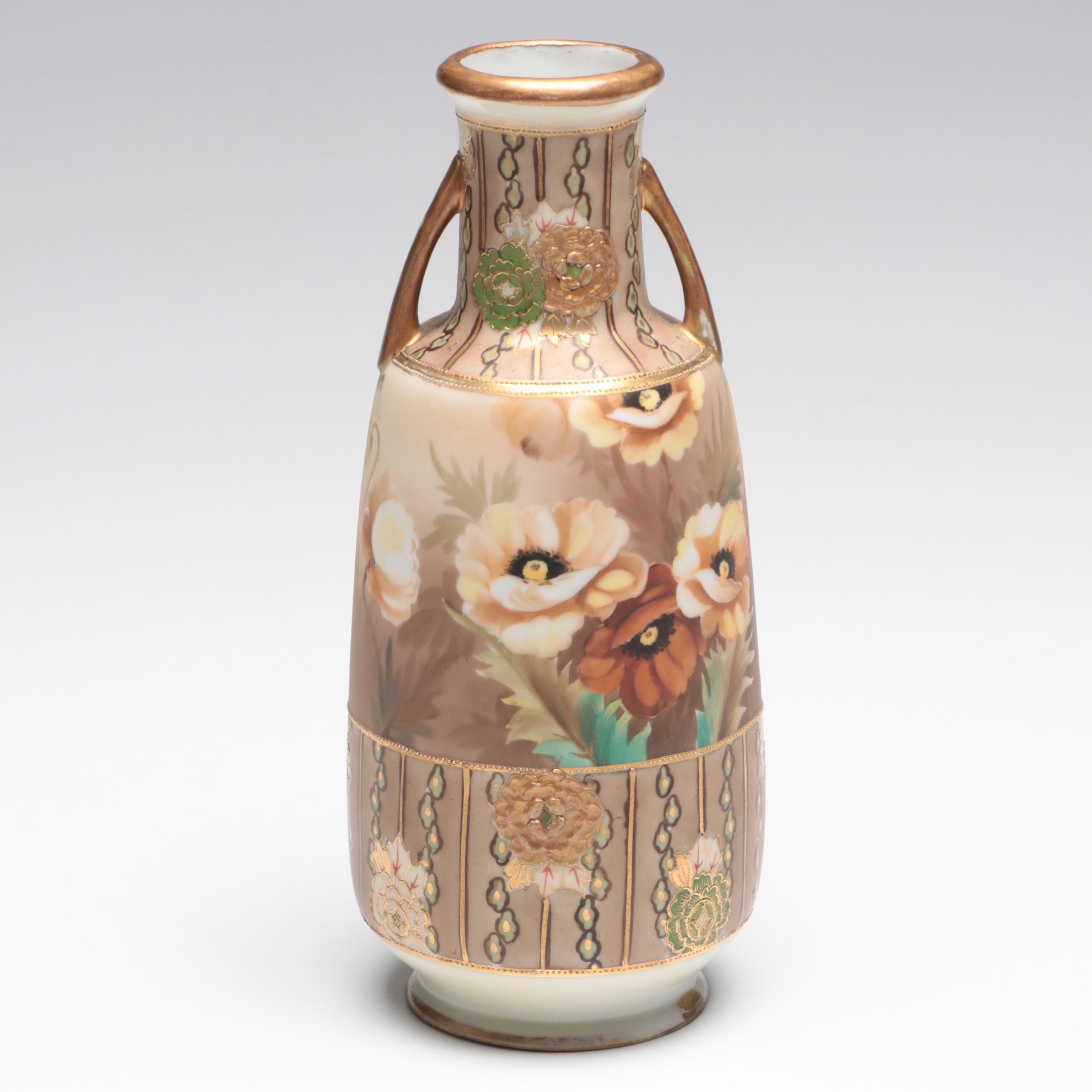 EAPG Compote with Nippon Vase and Other Tableware