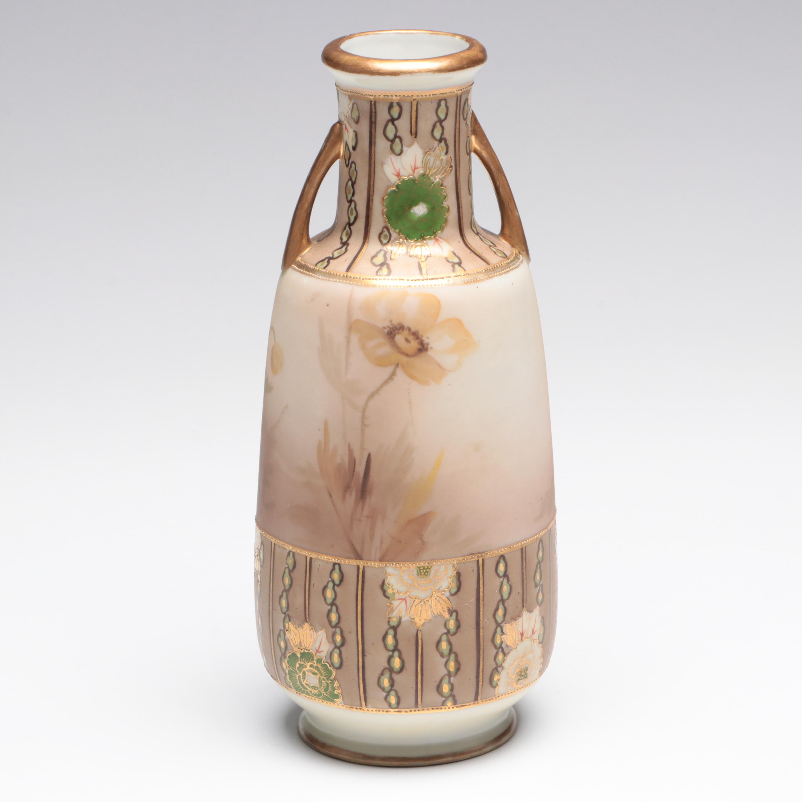 EAPG Compote with Nippon Vase and Other Tableware