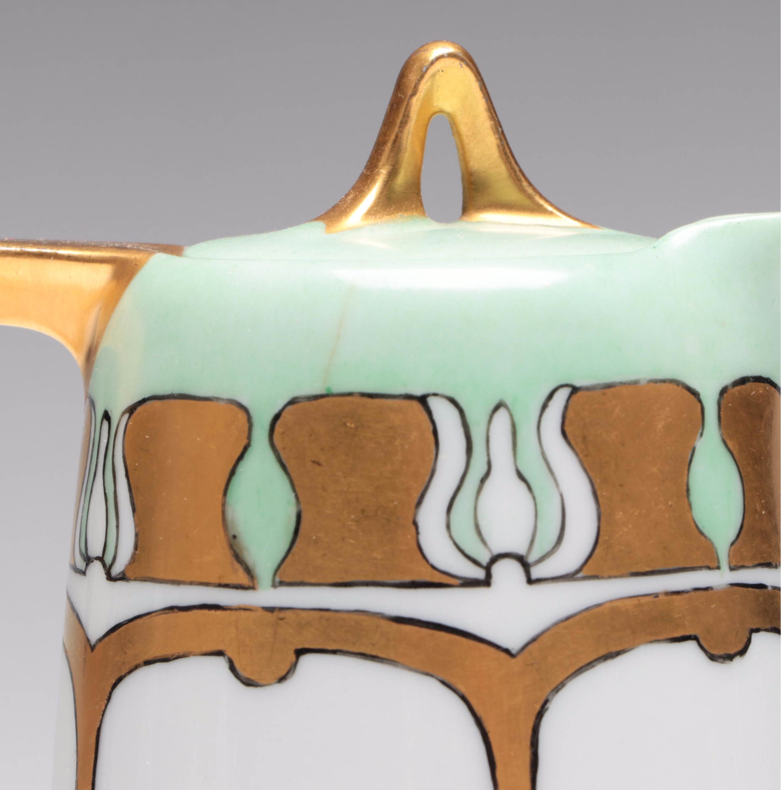 EAPG Compote with Nippon Vase and Other Tableware