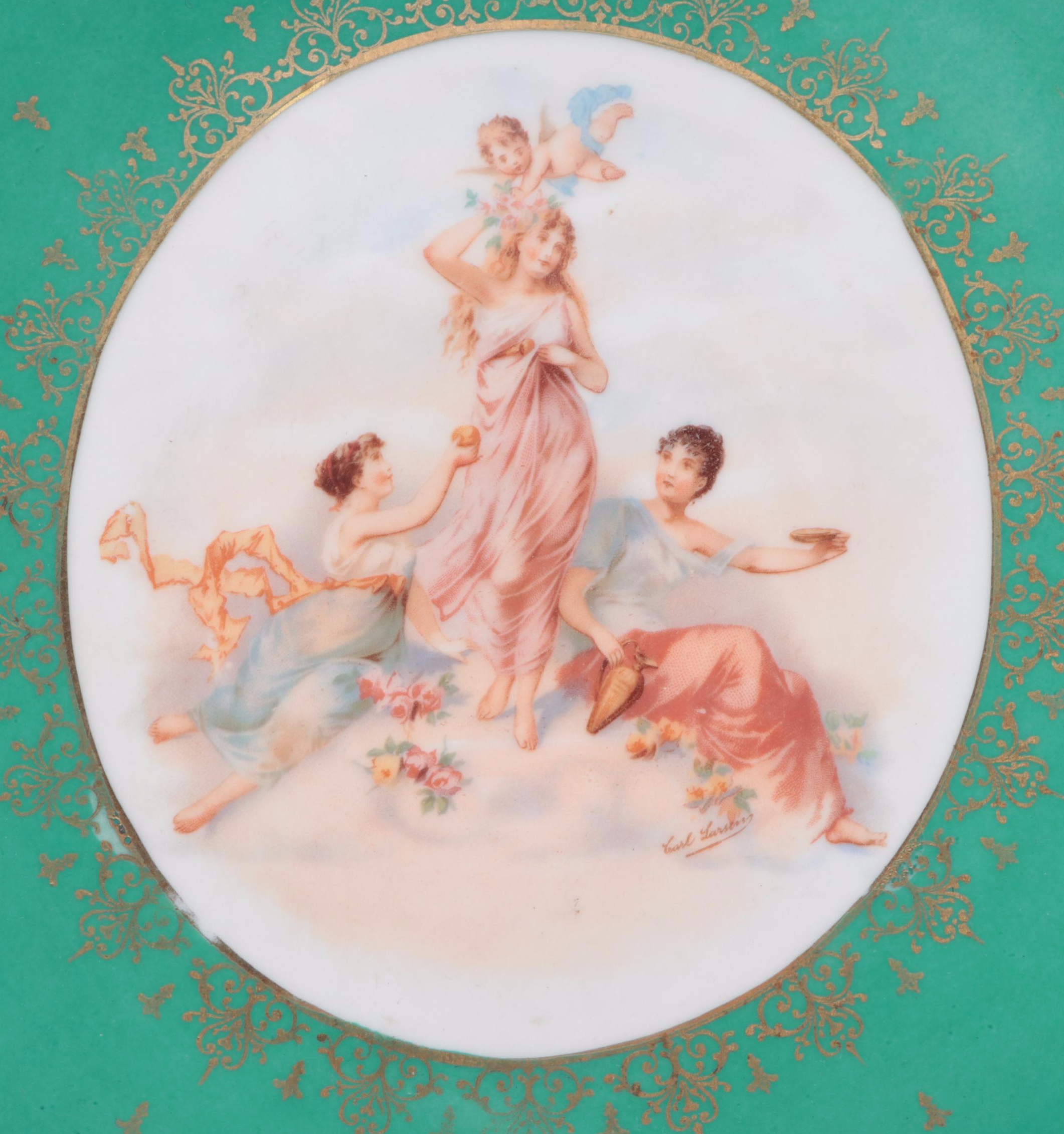 Victoria Austrian Porcelain Tea Set and Platter, Early to Mid-20th Century